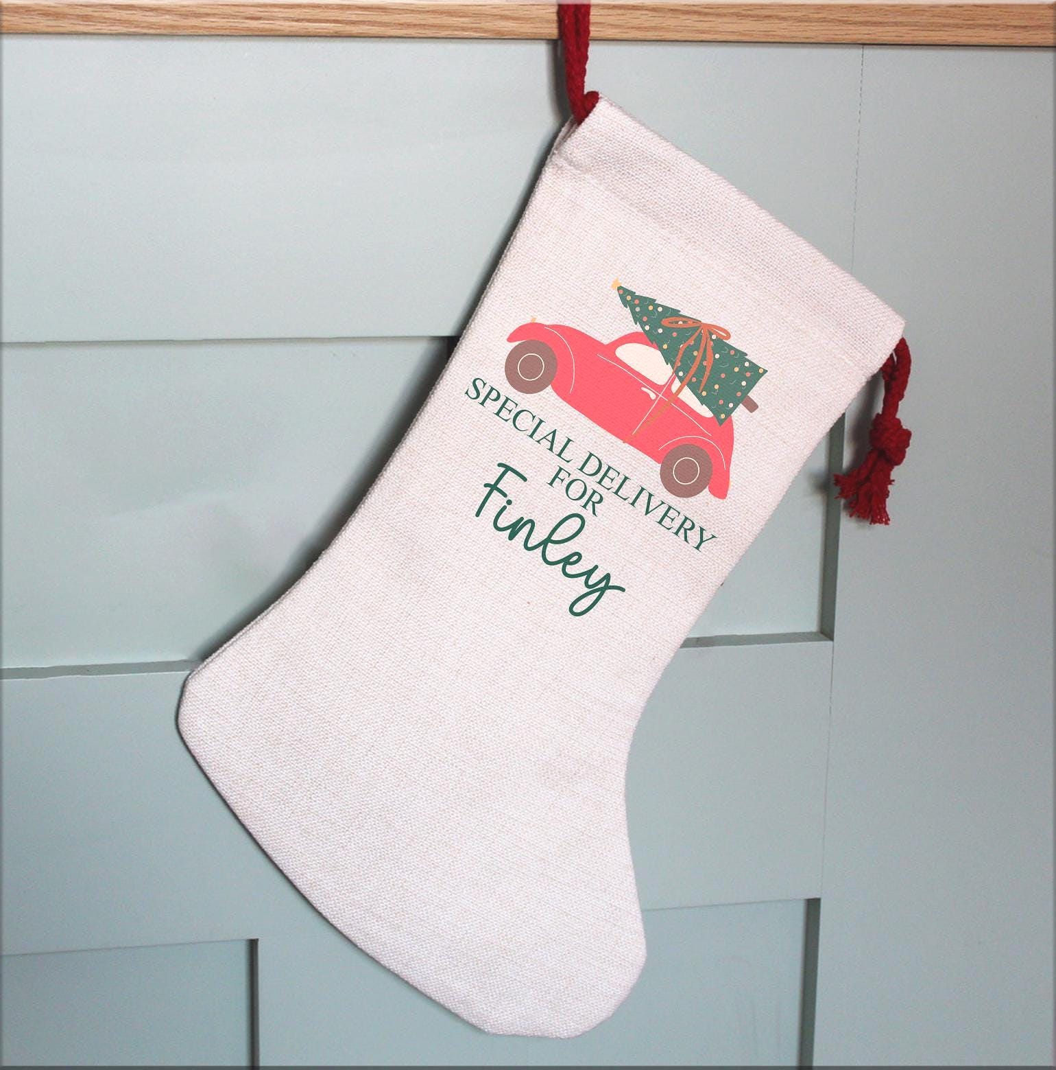personalised santa stocking, Christmas stocking, Christmas stocking, stocking, girl, boy, Christmas Eve box, first Christmas gift