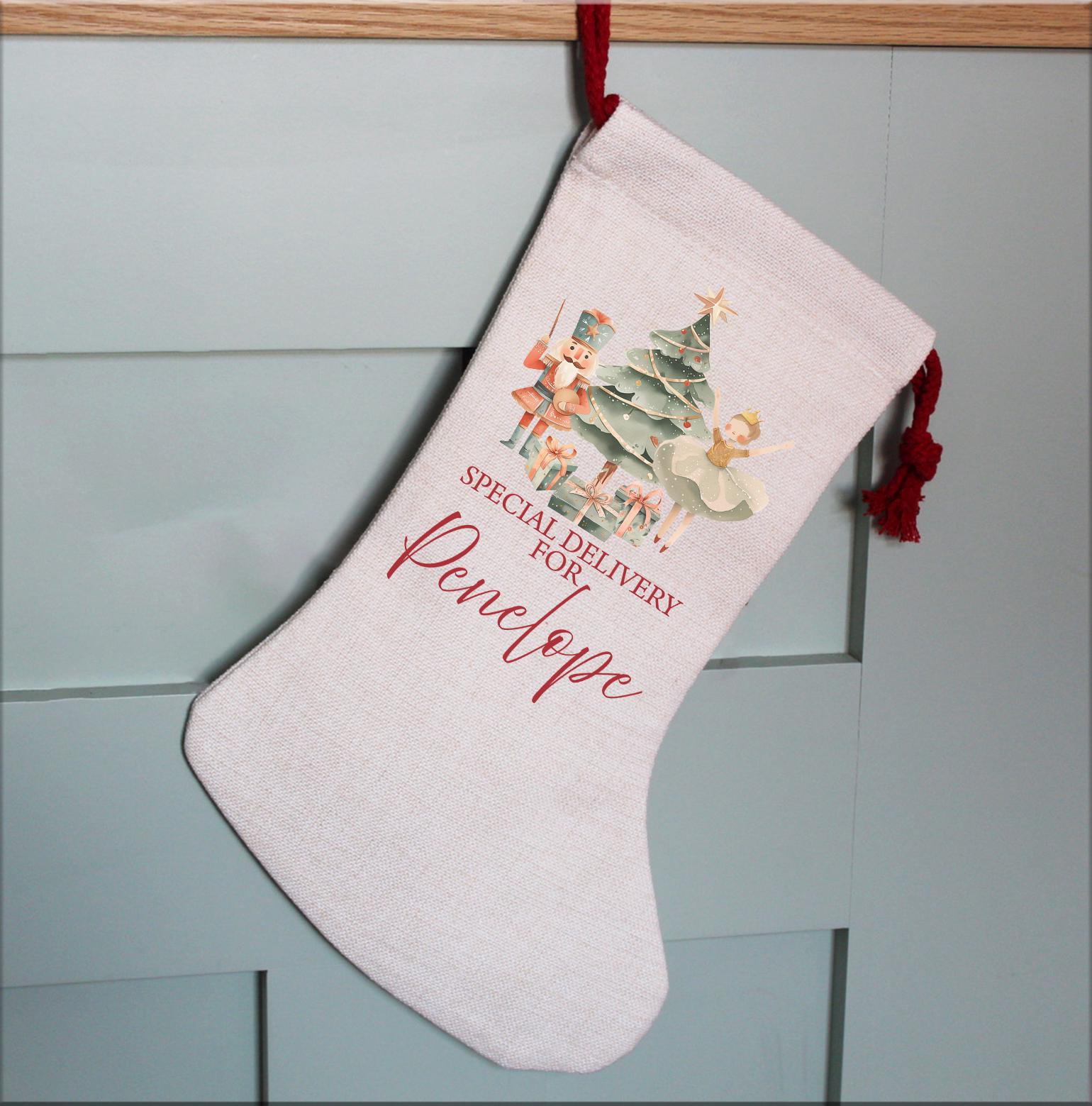 Personalised christmas stocking , Nutcracker stocking , Sugarplum fairy stocking , Matching stocking , Chritmas stocking
