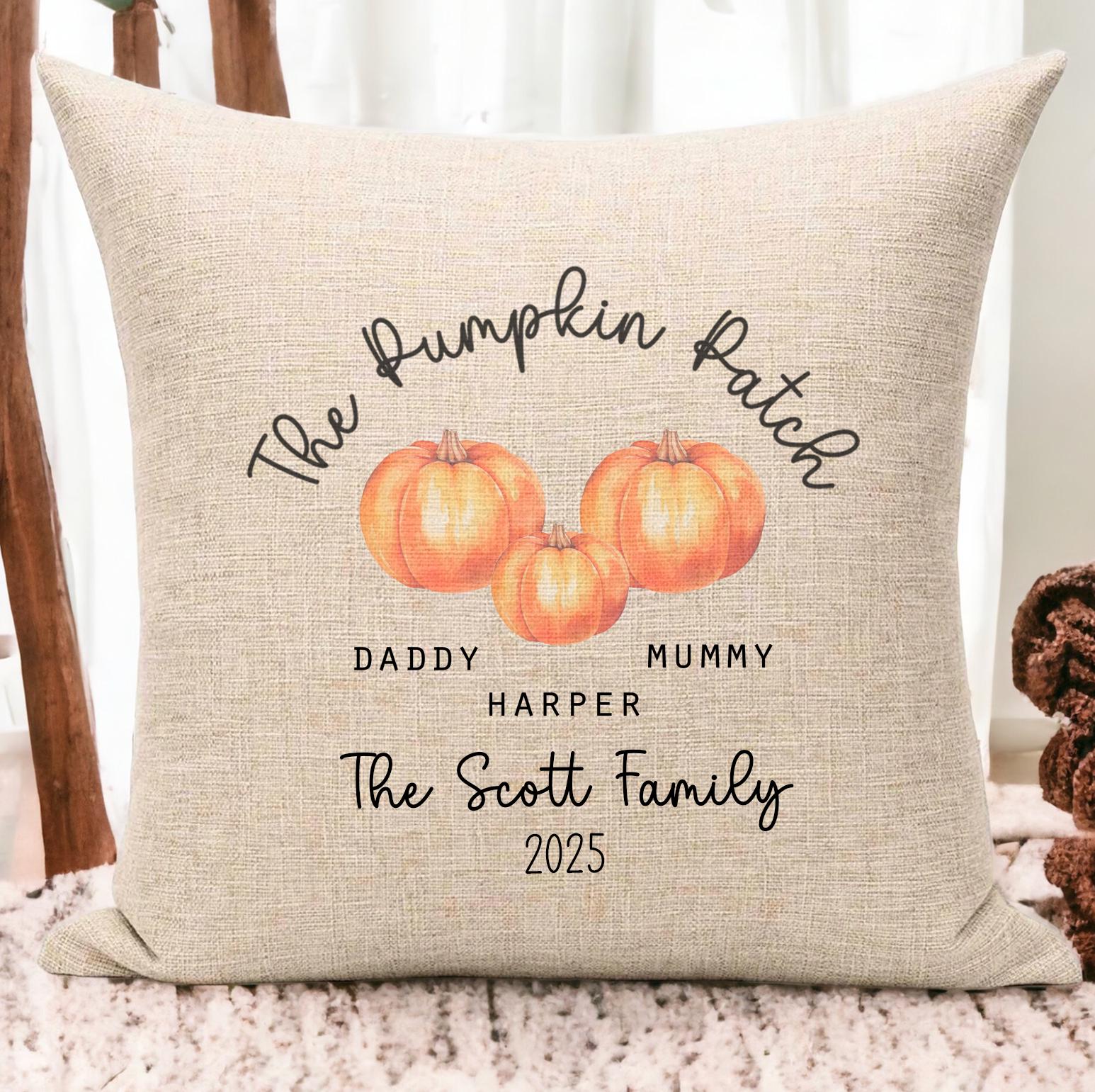 Personalised pumpkin patch cushion , Personalised halloween cushion , Halloween decor , Autumn decor , Pumpkin patch