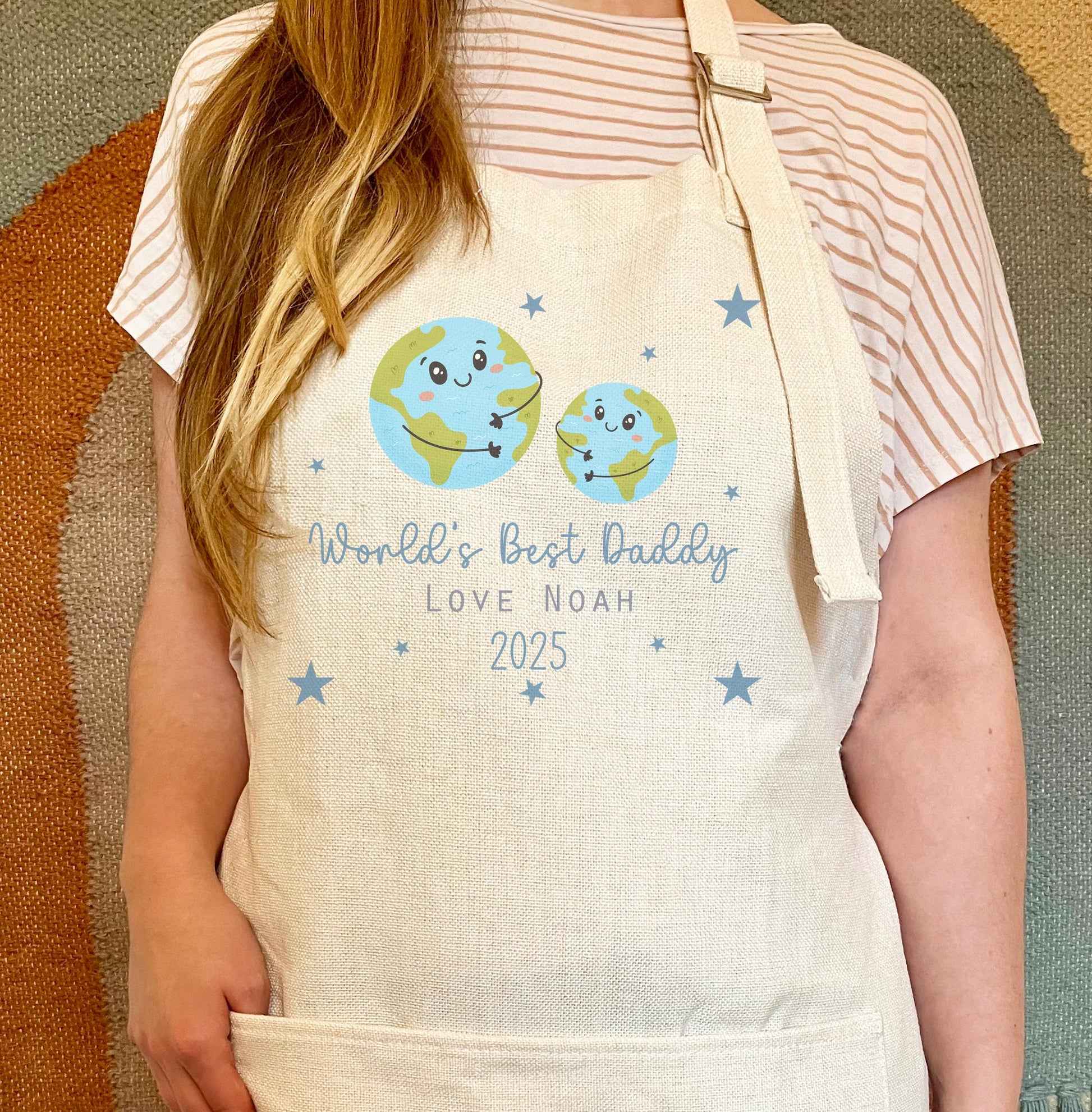 Personalised worlds best daddy apron, First fathers day apron, Fathers day baking apron, Grandad baking apron, Fathers day gift apron