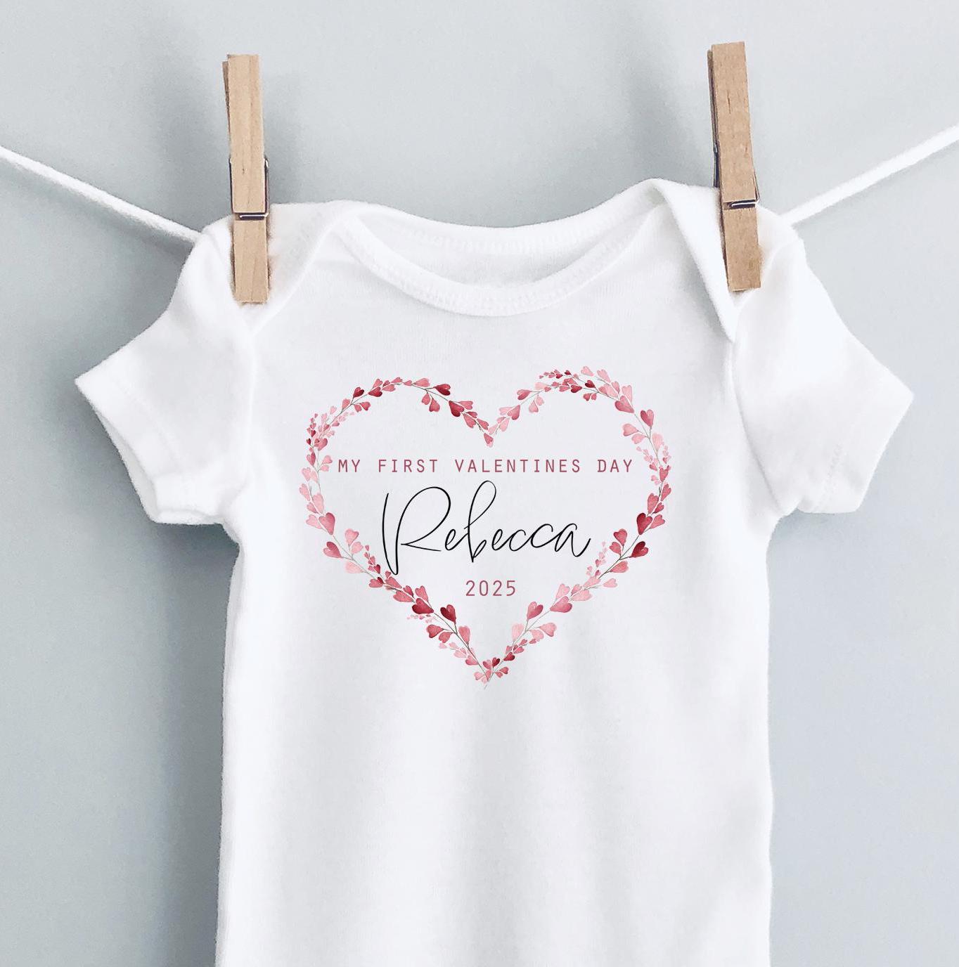 personalised my first valentines heart wreath day baby clothes first valentines day valentines day gift him her valentines day