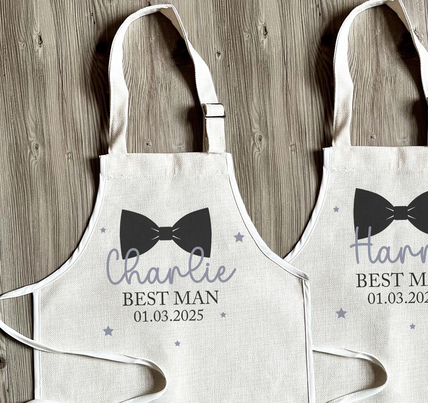 Personalised ring bearer page boy children’s apron wedding favour gift mini best man apron