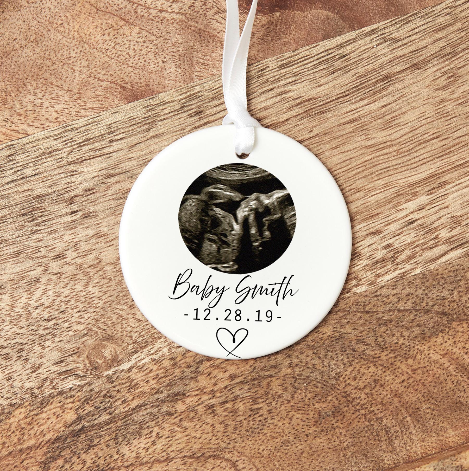 Personalised miscarridge baby scan photo ornament, Baby loss ornament, Baby loss gift, Miscarridge gift