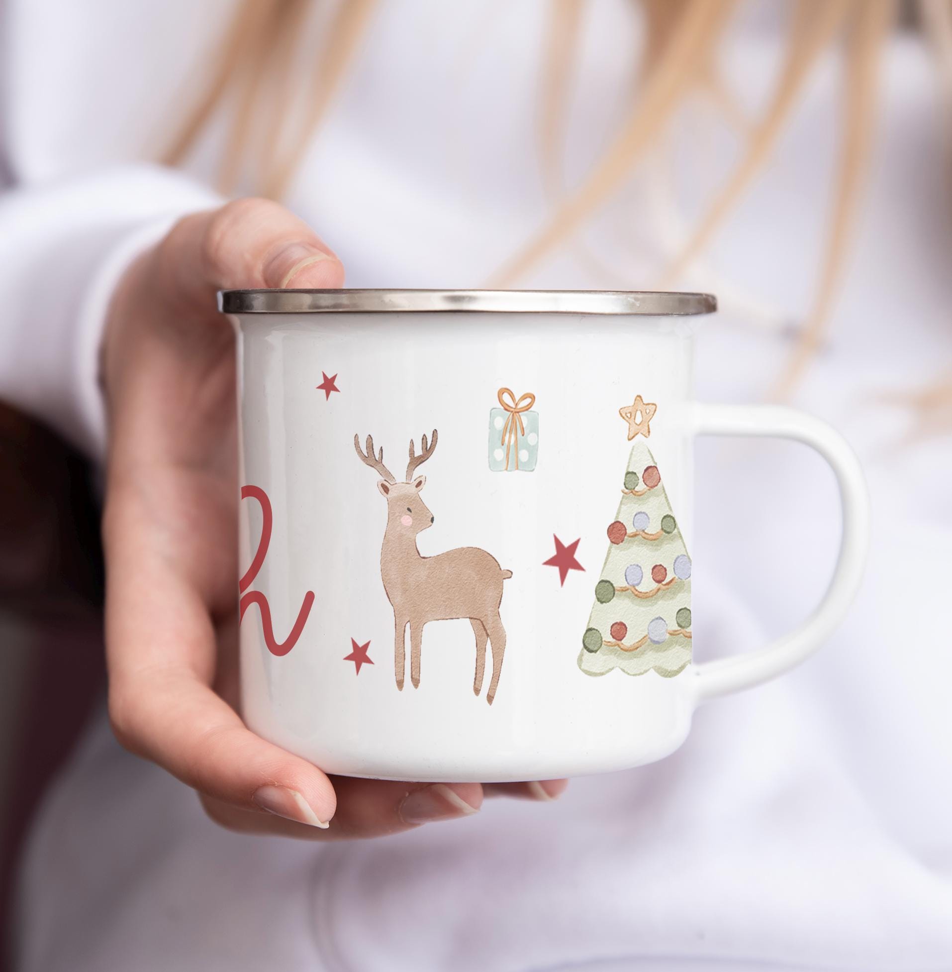 Personalised christmas hot choclate mug , Christmas eve box filler , Stocking filler , Personalised kids mug , Childrens christmas gift