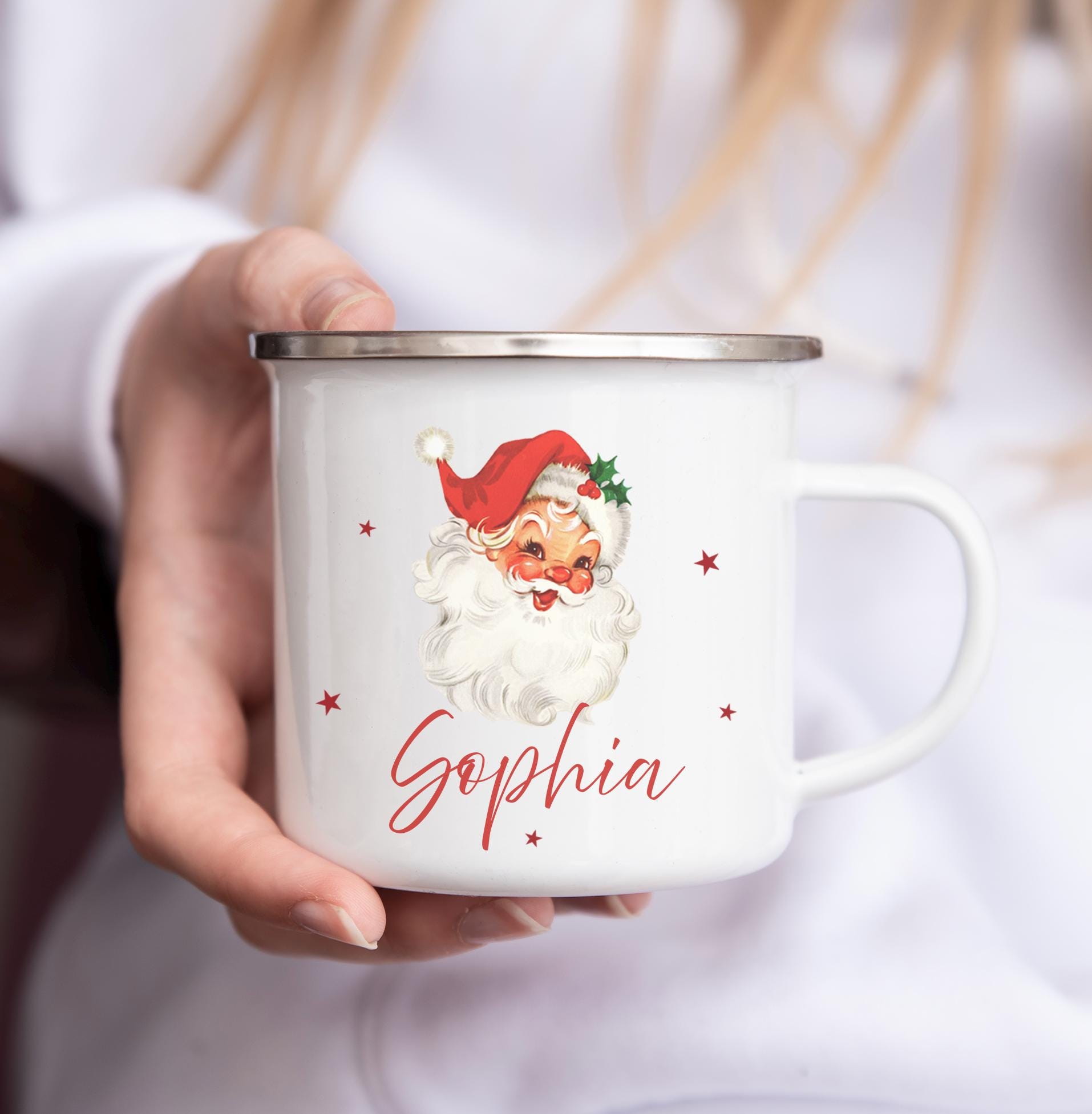 Personalised retro santa christmas mug , Hot chocolate mug , Christmas mug , Matching christmas mug , Christmas eve box