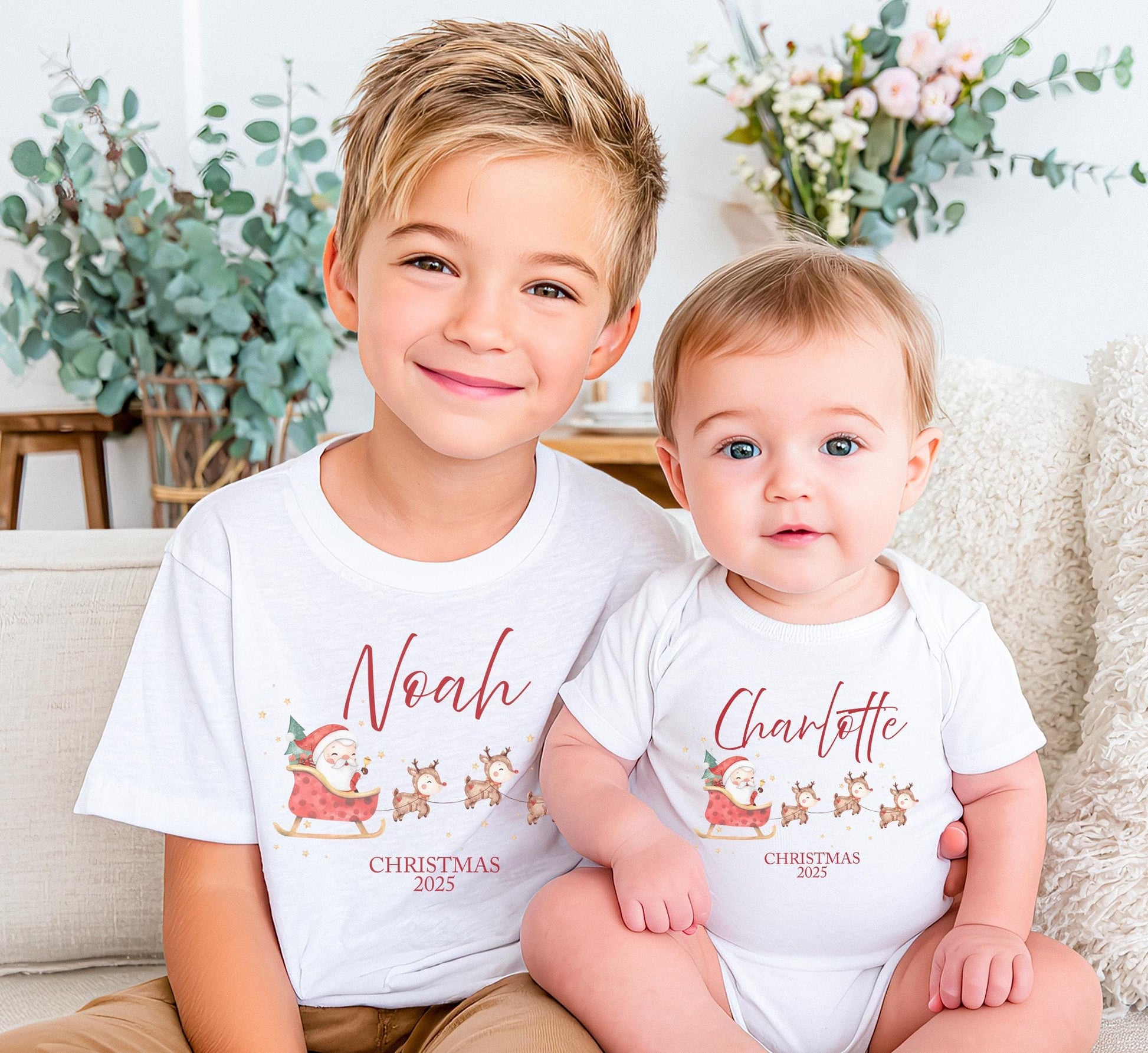 Personalised christmas t-shirt , Matching christmas t-shirt , Christmas eve box , Stocking filler , Personalised christmas gift