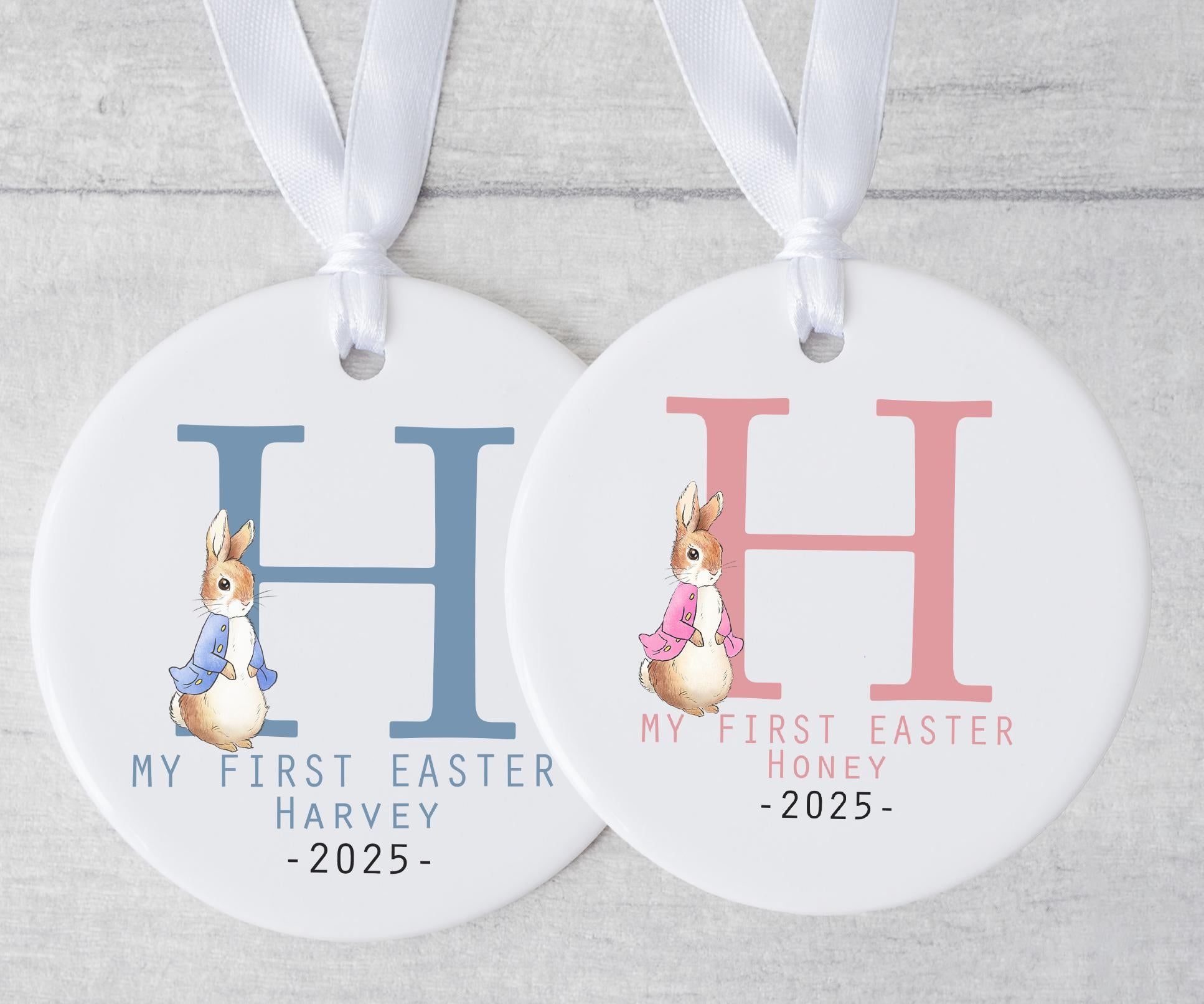personalised first easter rabbit ornament, Easter gifts, Easter keepsake, Personalised easter gifts, Gifts for boys, Gifts for girls