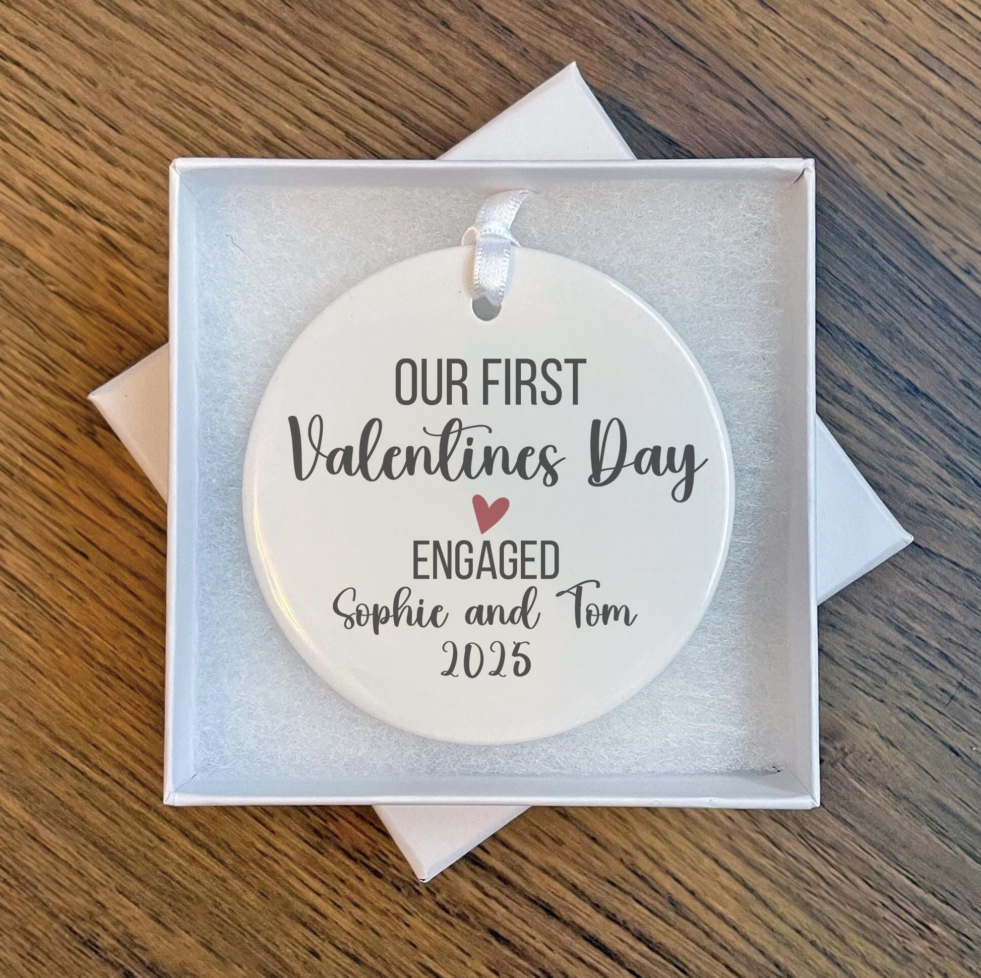 Personalised first valentines day couple ceramic ornament, 1st valentines day, valentines day, gift for her