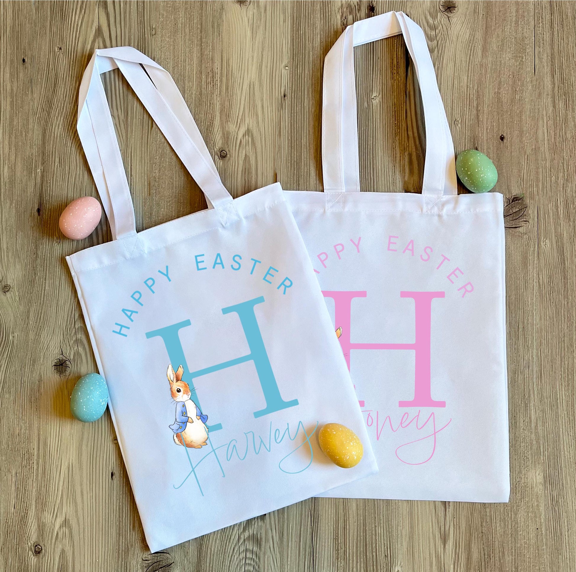 Personalised easter rabbit gift bag, Easter bag, Easter accessories, Personalised easter gifts, Easter basket, initial bag