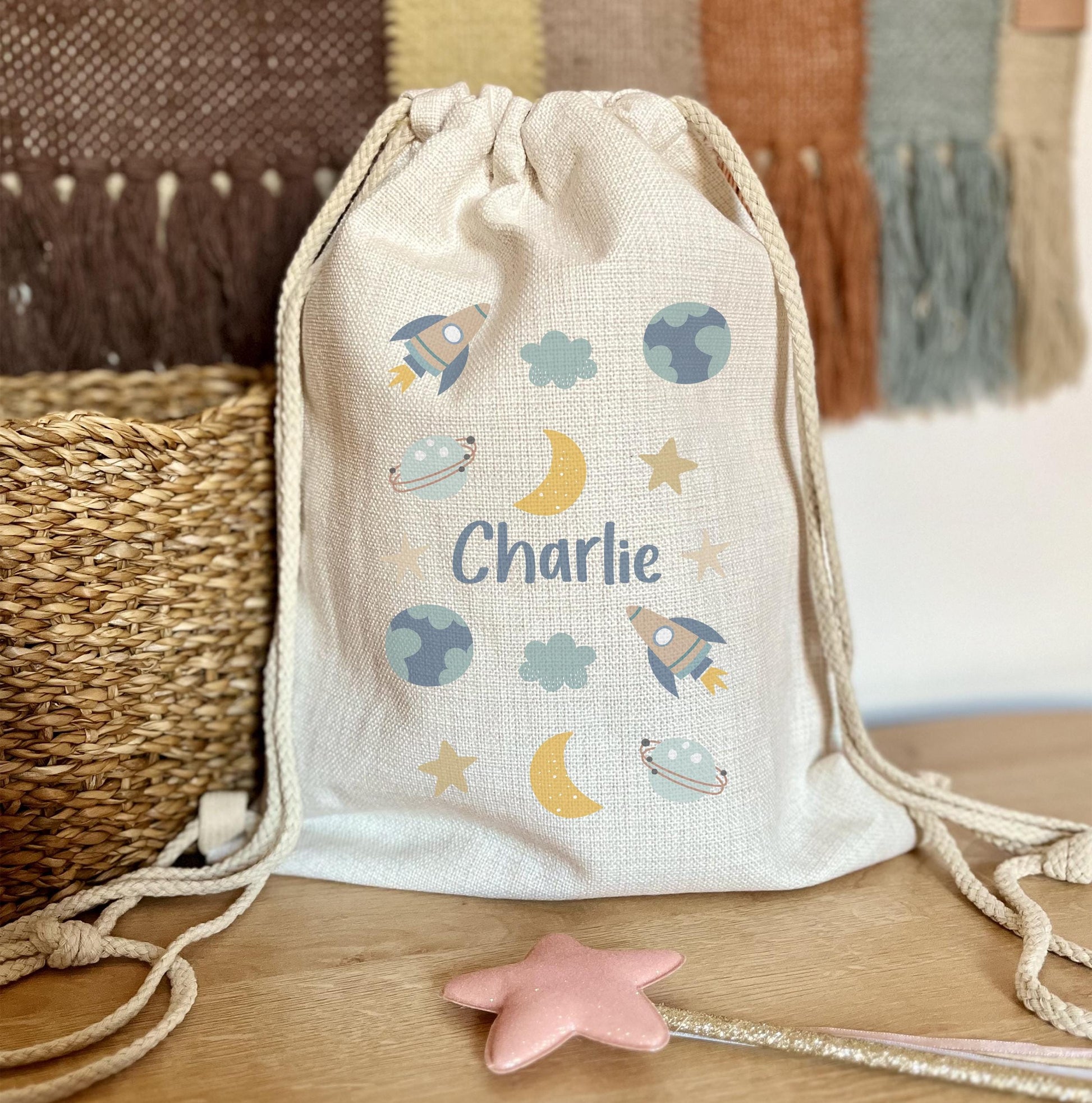 Personalised drawstring bag, PE bag, school bag, Superhero bag, Space bag, Cars bag, preschool bag, nursery bag, swimming bag