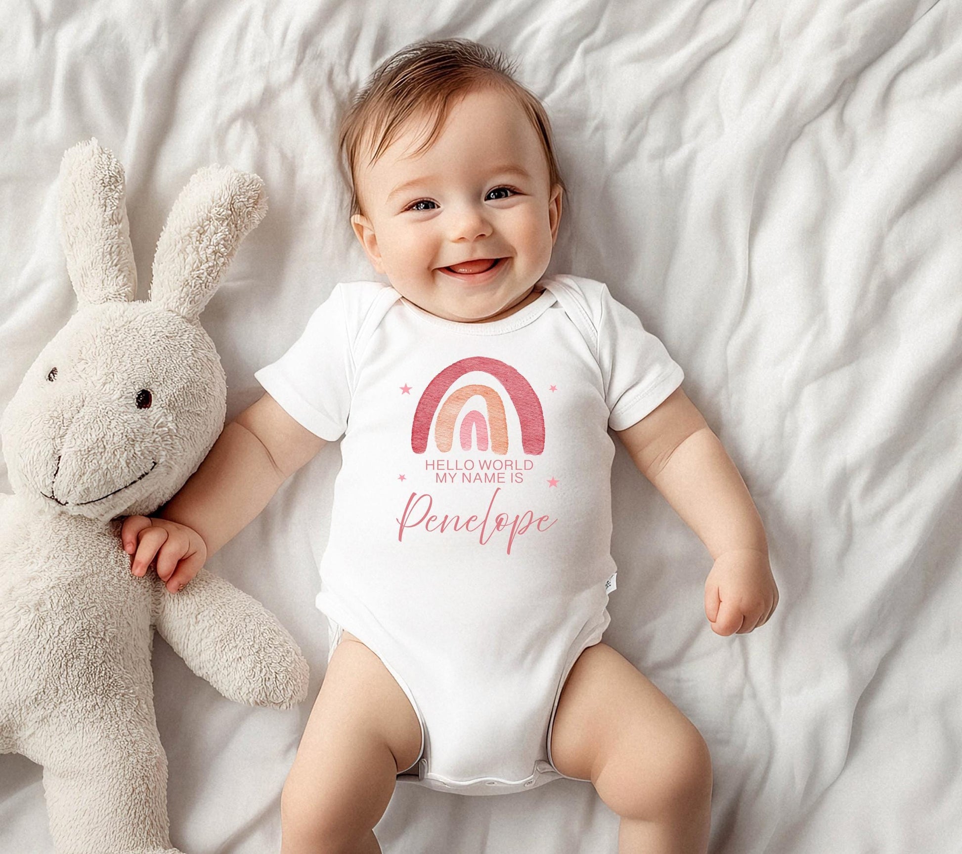 Personalised new born baby vest , Personalised new arrival  vest , Personalised baby shower vest gift , Rainbow baby announcement vest