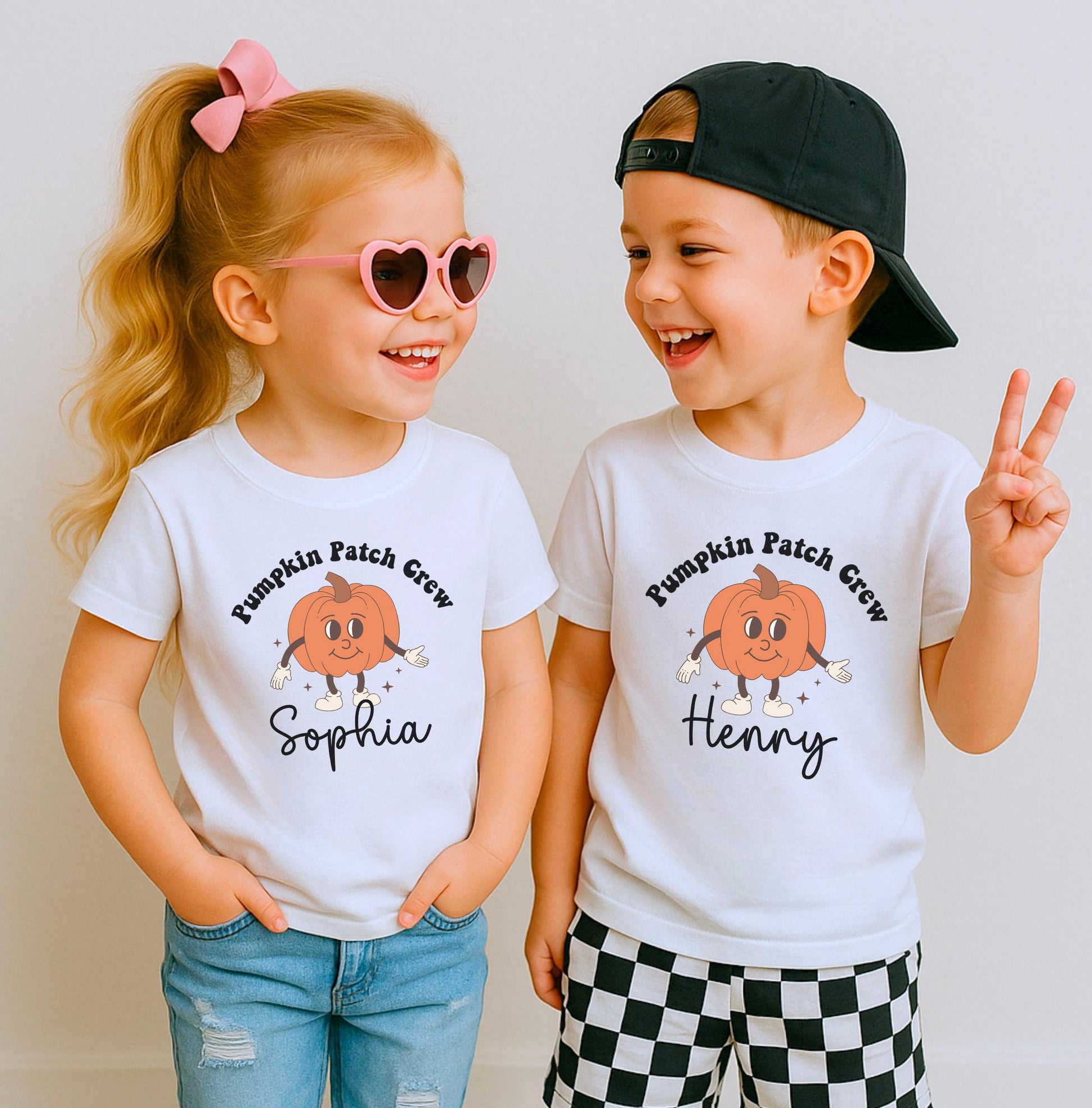 Personalised Retro Pumpkin Top , Personalised  Pumpkin Baby Vest , Halloween Outfit , Cutest Pumpkin Clothes , Groovy Pumpkin Top
