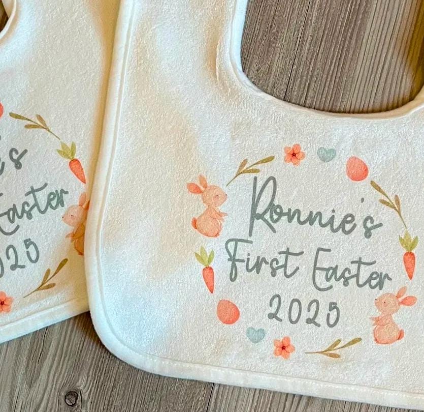 Personalised first easter bib, My first easter, Easter bib, First easter gift, Easter clothes