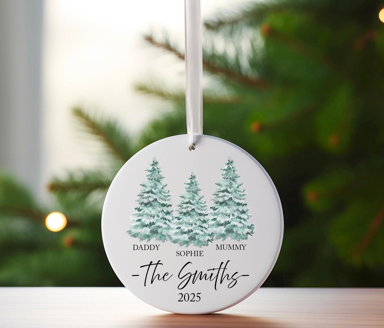 Personalised family Christmas tree decoration , christmas eve box, Personalised santa sack , First christmas gift