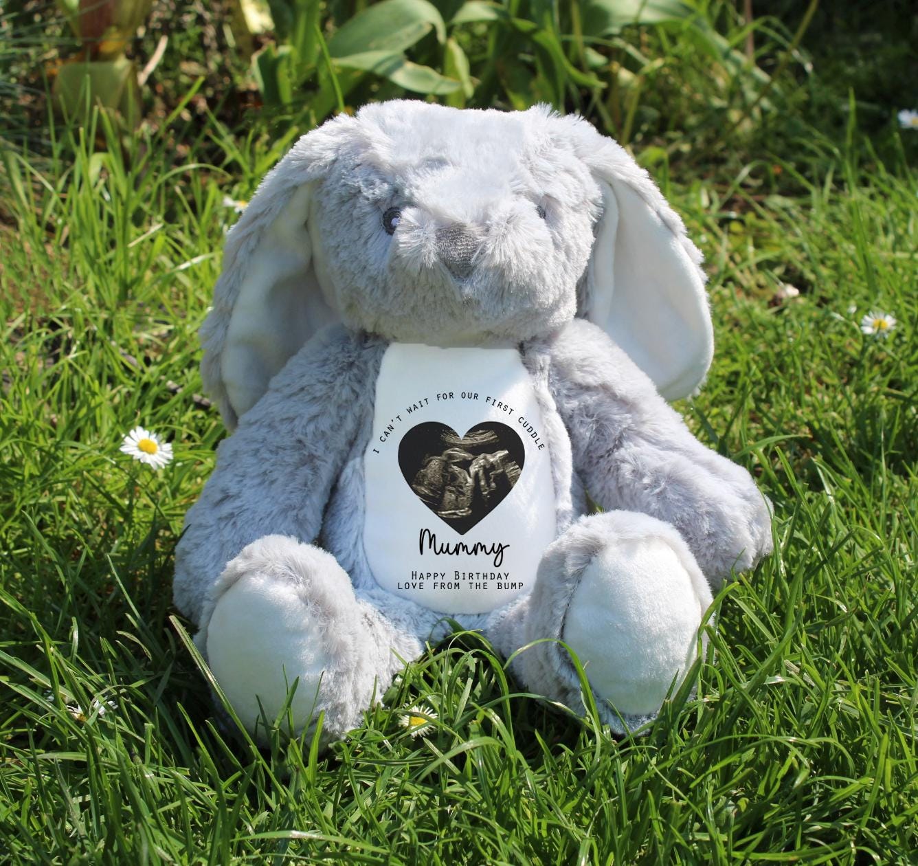 Personalised happy birthday mummy baby scan teddy, Mothers day baby scan teddy, Birthday gift for mum, Gift for mum, Birthday teddy