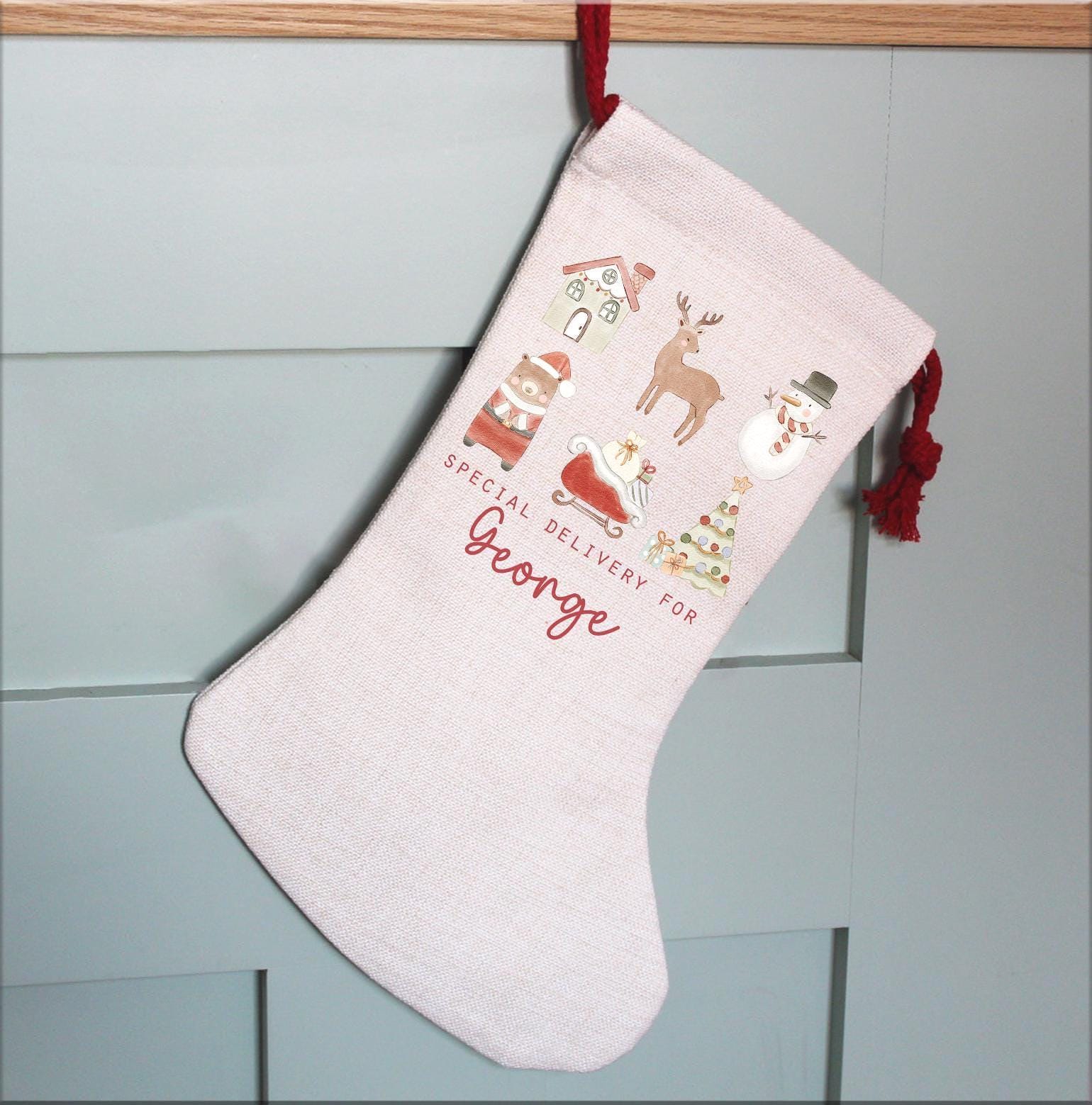 Personalised christmas wreath gingerbread family stocking gift xmas christmas eve box personalised santa sack first christmas gift