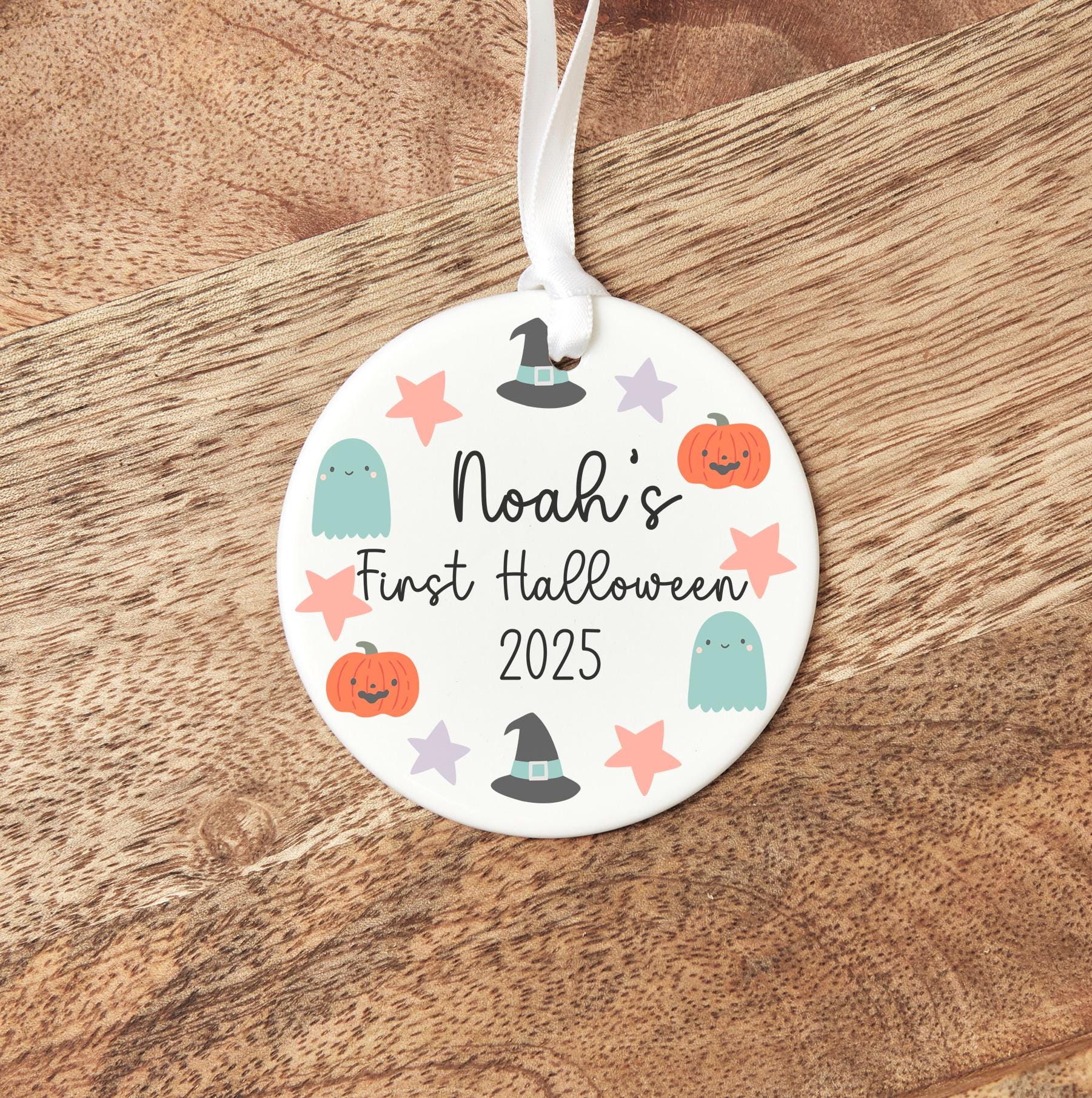 Personalised first Halloween ceramic ornament , First halloween gift , Baby halloween gift, Babies first halloween gift , Halloween decor