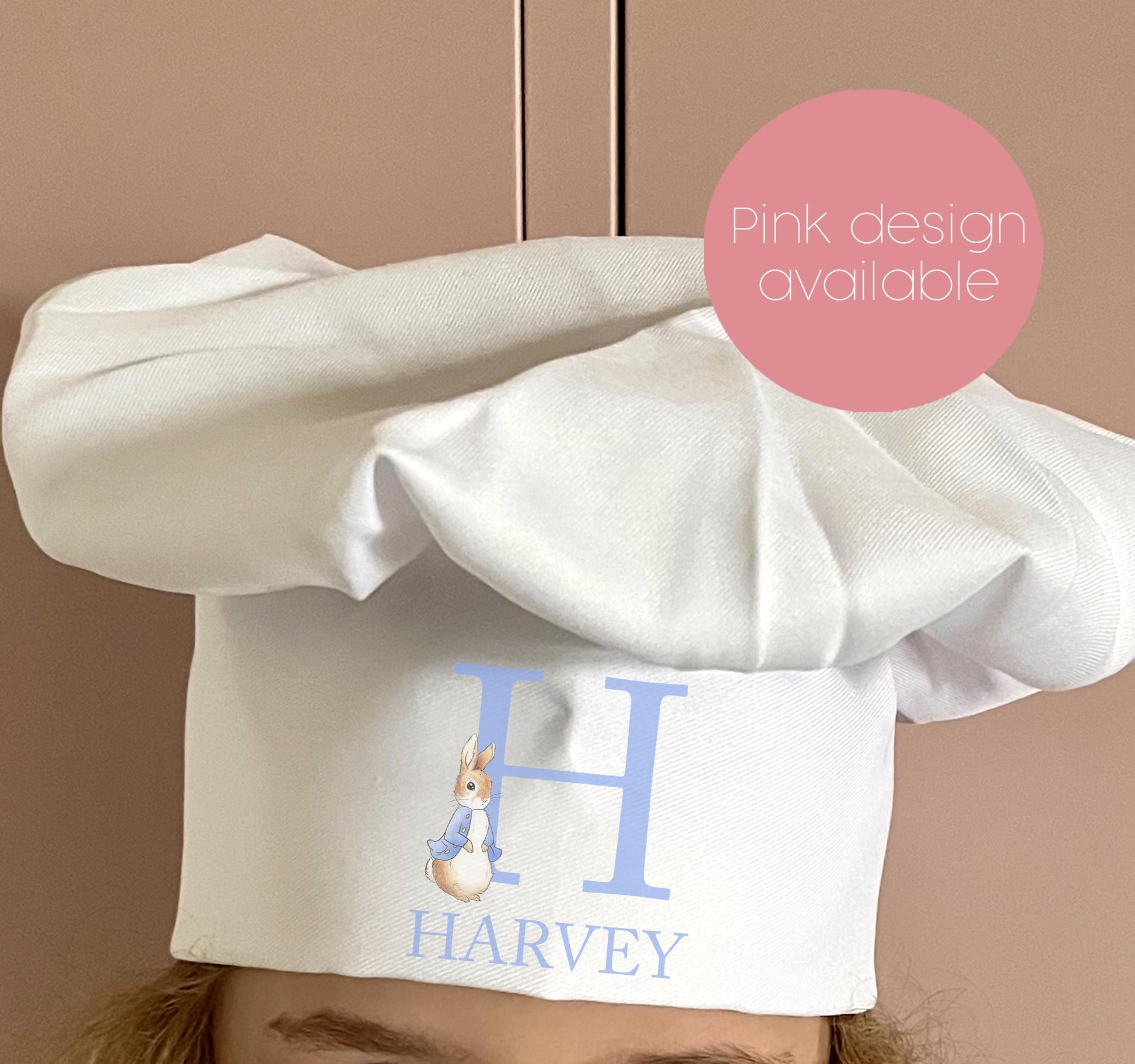 Personalised easter rabbit chefs cooking hat, Chefs easter baking hat, Childrens easter gift, Childrens chef hat, Childrens baking hat