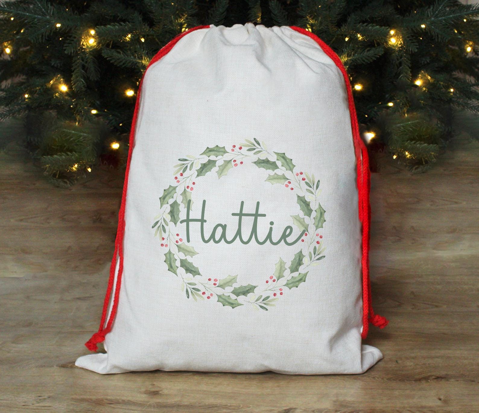 Personalised christmas santa present sack bag name on gift bag christmas eve box personalised santa sack first christmas gift