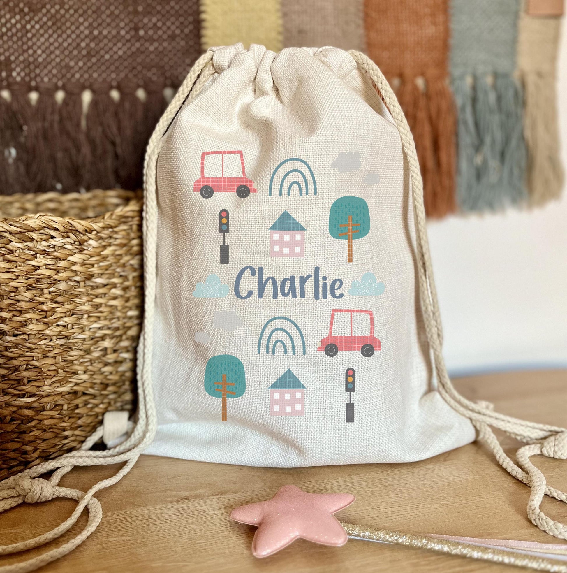 Personalised drawstring bag, PE bag, school bag, Superhero bag, Space bag, Cars bag, preschool bag, nursery bag, swimming bag