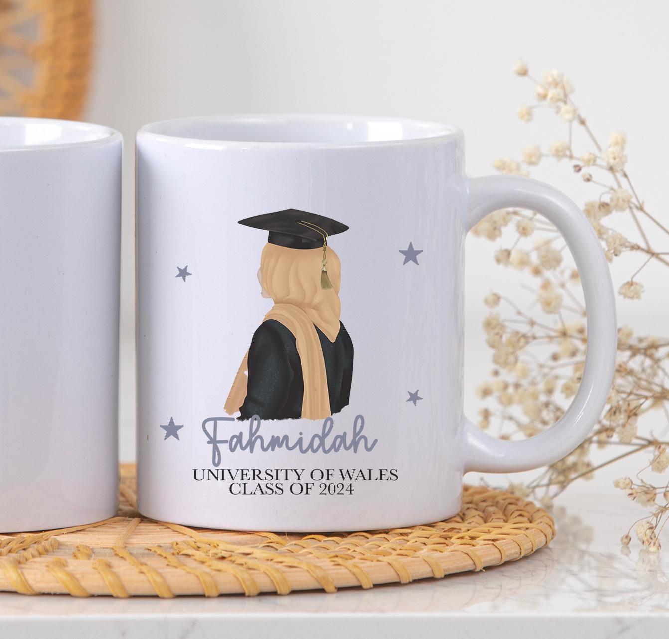 Personalised Muslim hijab graduation university mug gift, Personalised graduation mug, Personalised graduation mug