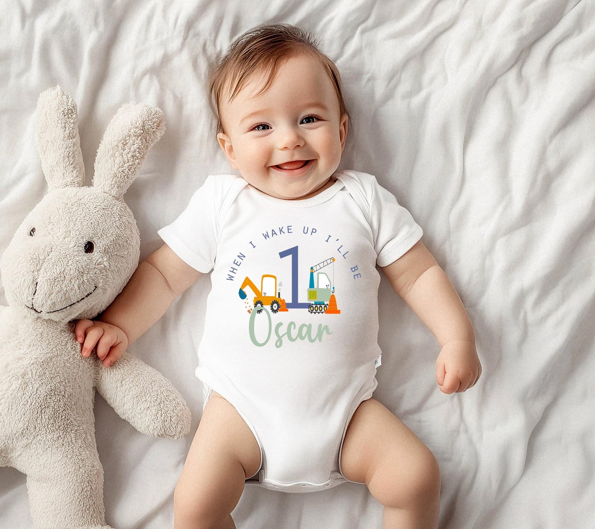 personalised when i wake up i'll be 1 digger first birthday vest, First birthday vest, 1st birthday vest, kids first birthday vest