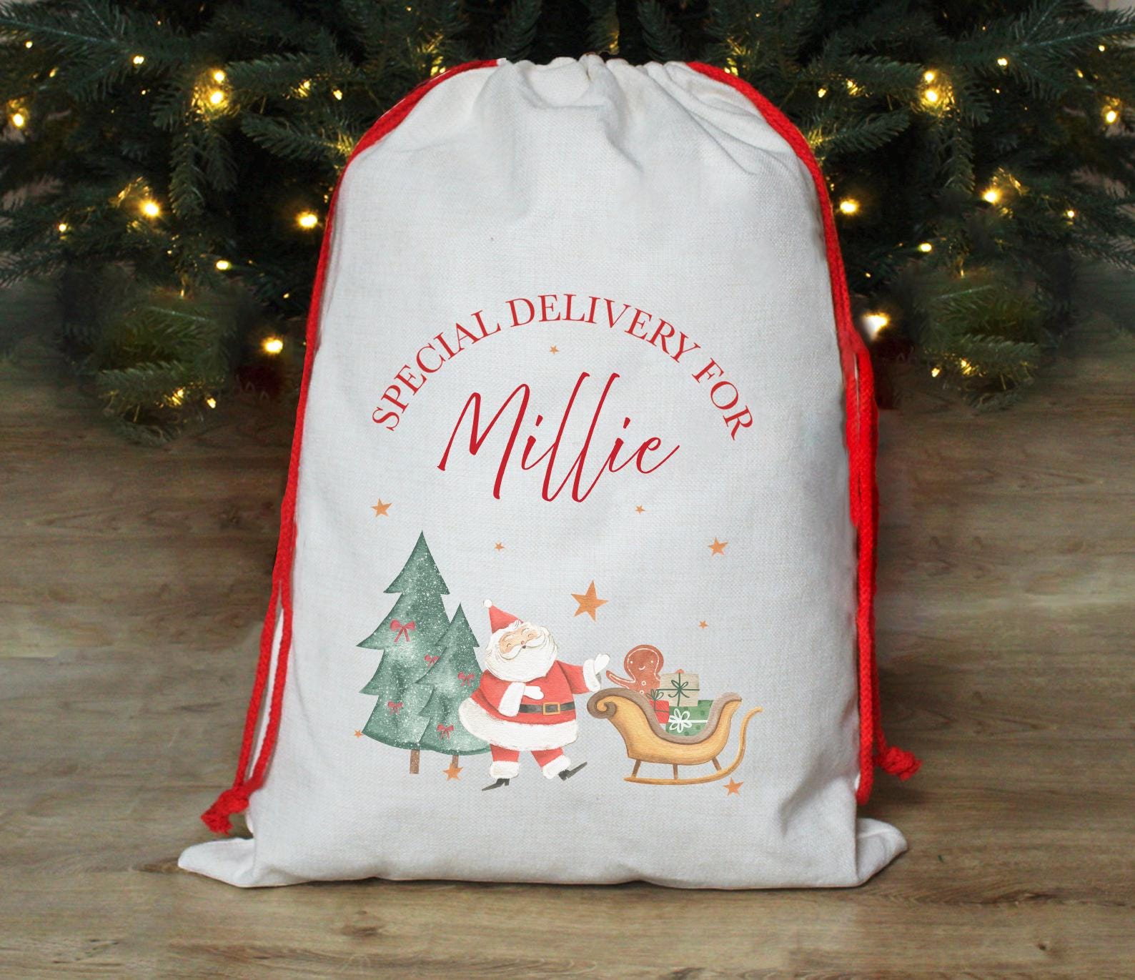 Personalised special delivery christmas sack , Personalised stocking , Christmas eve box , Matching sacks , Christmas gift