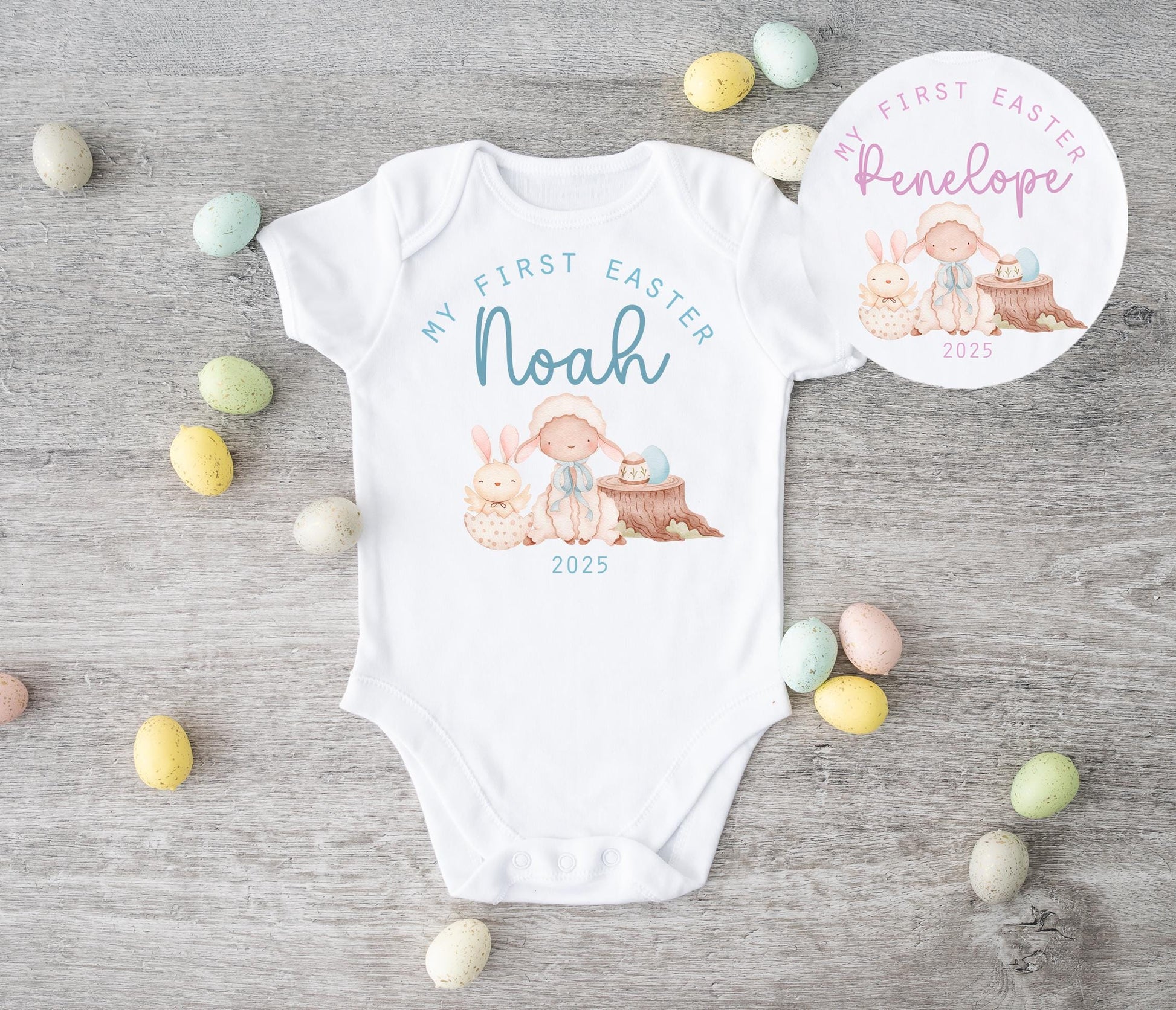 personalised my first easter dpring lamb baby vest, 1st easter baby vest, First easter clothes, First easter vest, My first easter top, farm