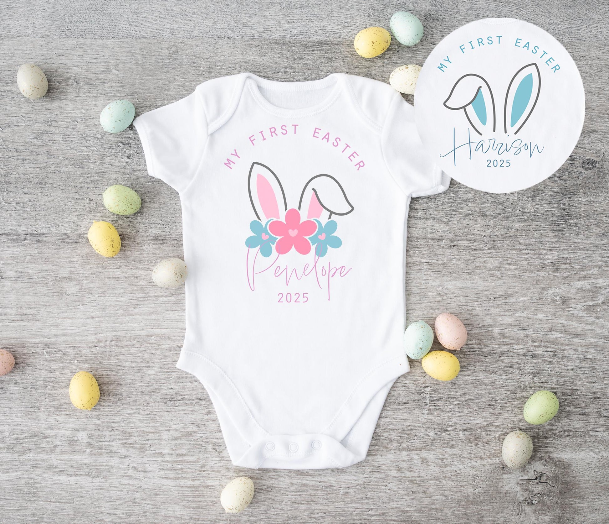 personalised my first easter bunny ears baby vest, 1st easter baby vest, First easter clothes, First easter vest, My first easter top,