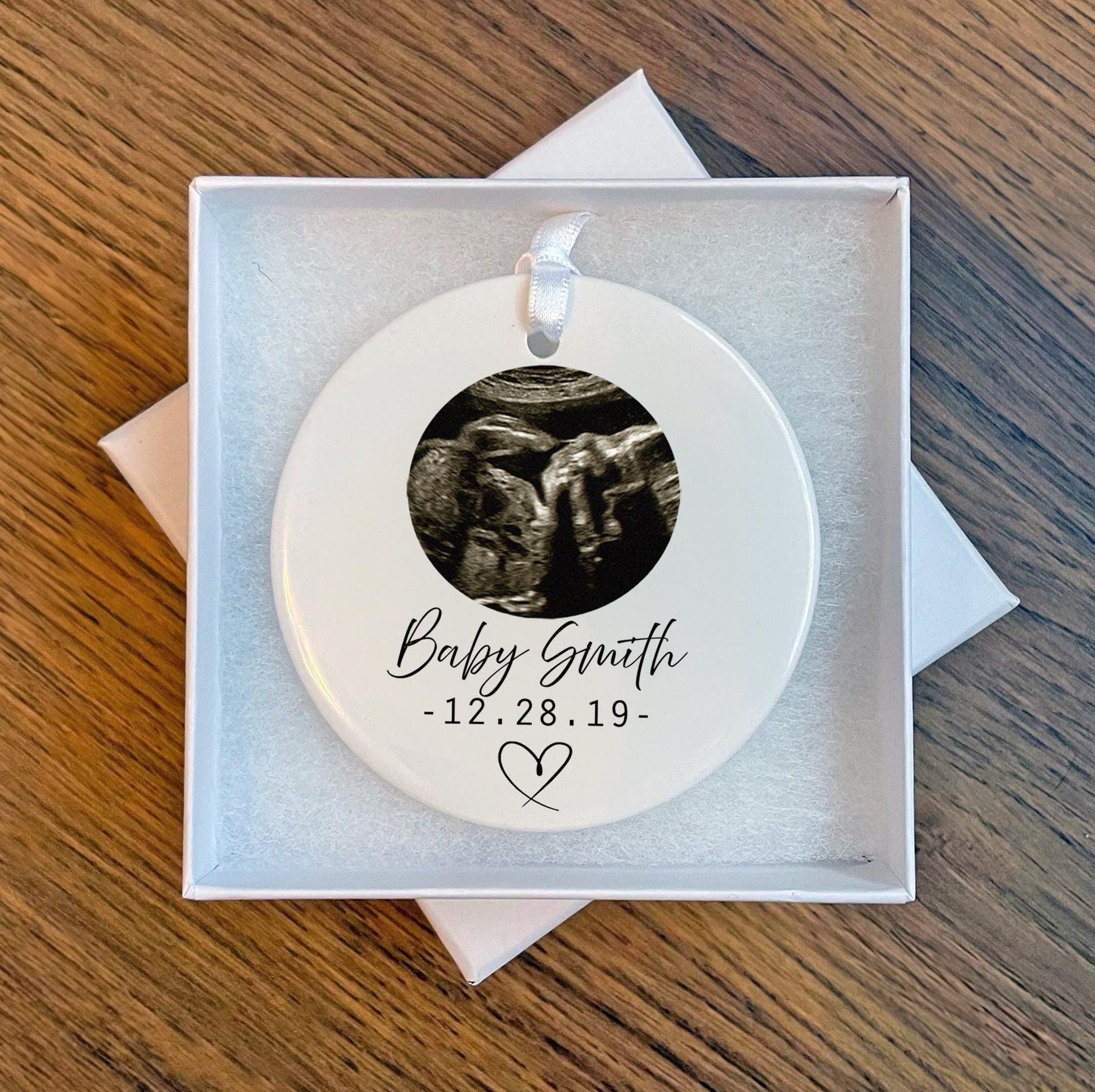 Personalised miscarridge baby scan photo ornament, Baby loss ornament, Baby loss gift, Miscarridge gift