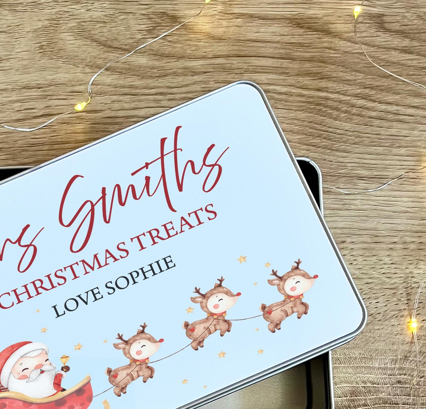 Personalised christmas teacher treat tin , Christmas teacher treat gift , Personalised teacher gift , Treats tin Personalised treat tin