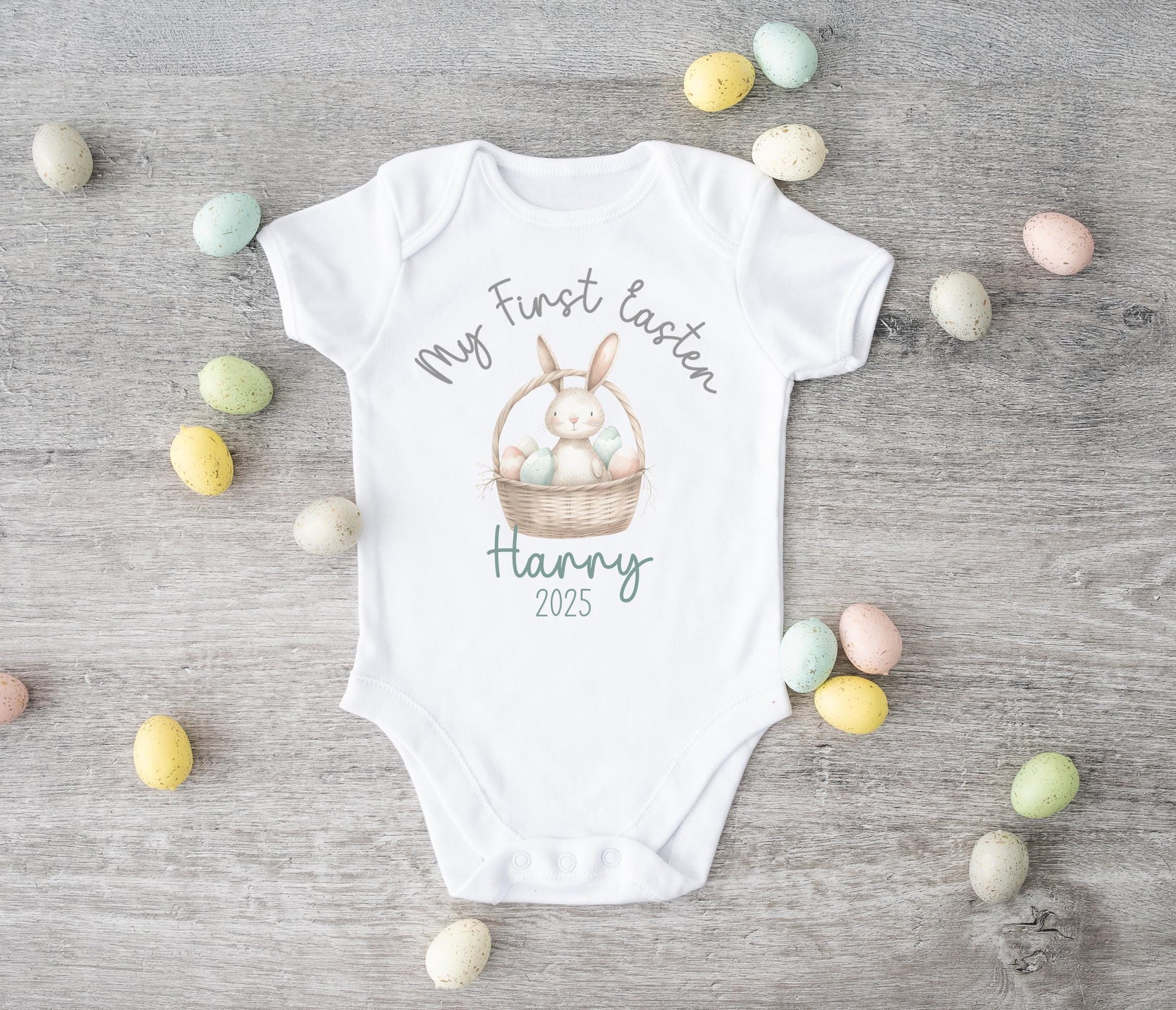 personalised my first easter rabbit baby vest, 1st easter baby vest, First easter clothes, First easter top, My first easter top