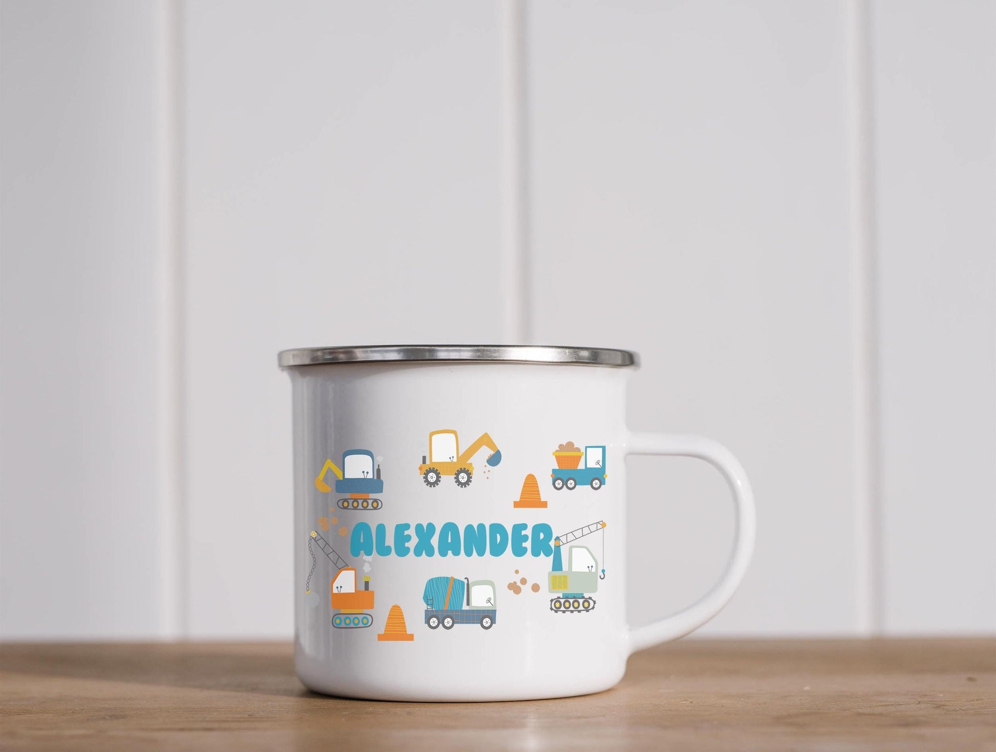 Safari animal personalised children’s enamel mug custom gift