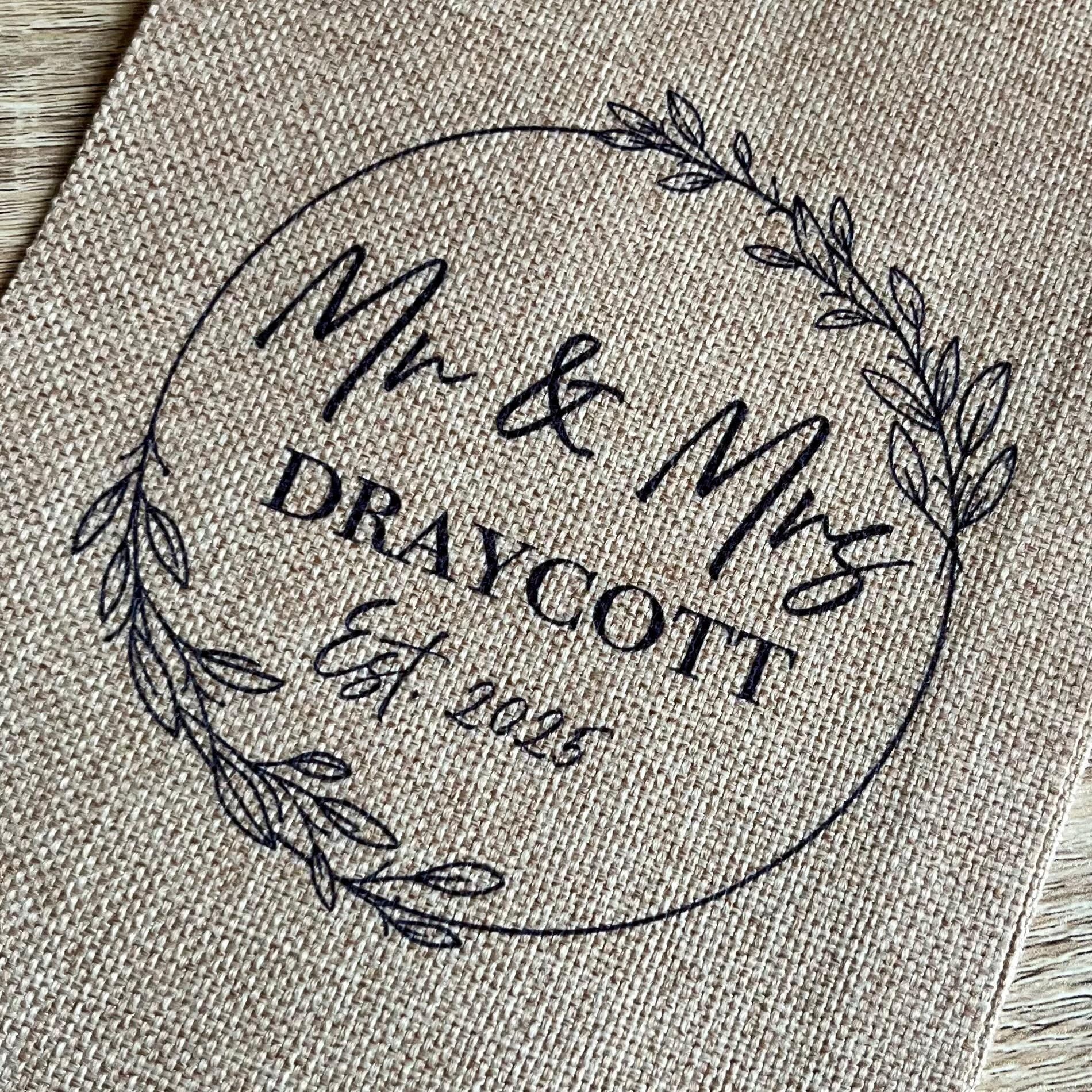 Personalised mr and mrs EST wreat wine bag holder , Wedding couple gift wine bag holder gift ,  Couple wine bag ,  Wedding couple wine bag