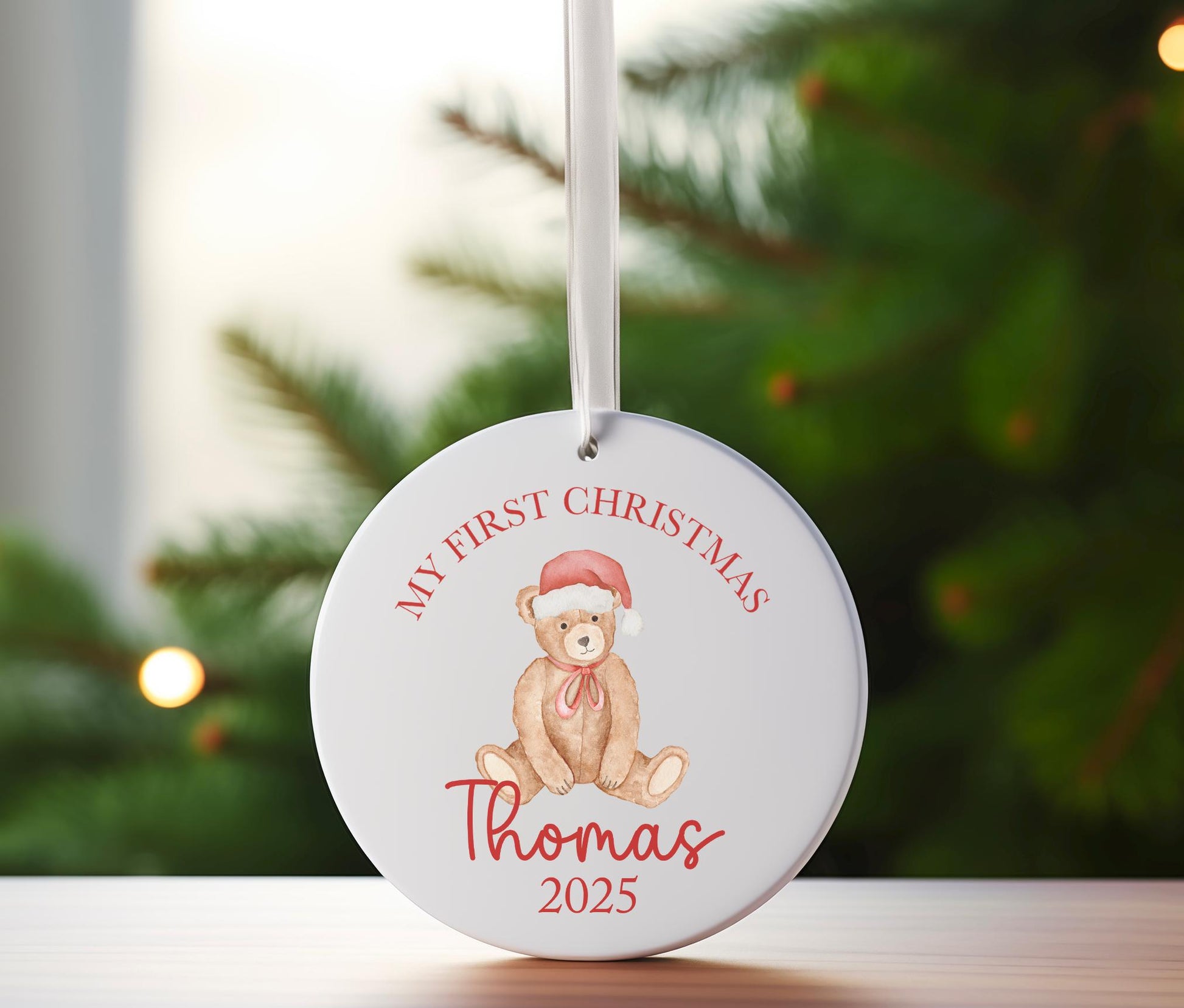 Personalised my first christmas bear baby ornament, My 1st christmas christmas tree ornament, Christmas tree ornament, My first xmas gift