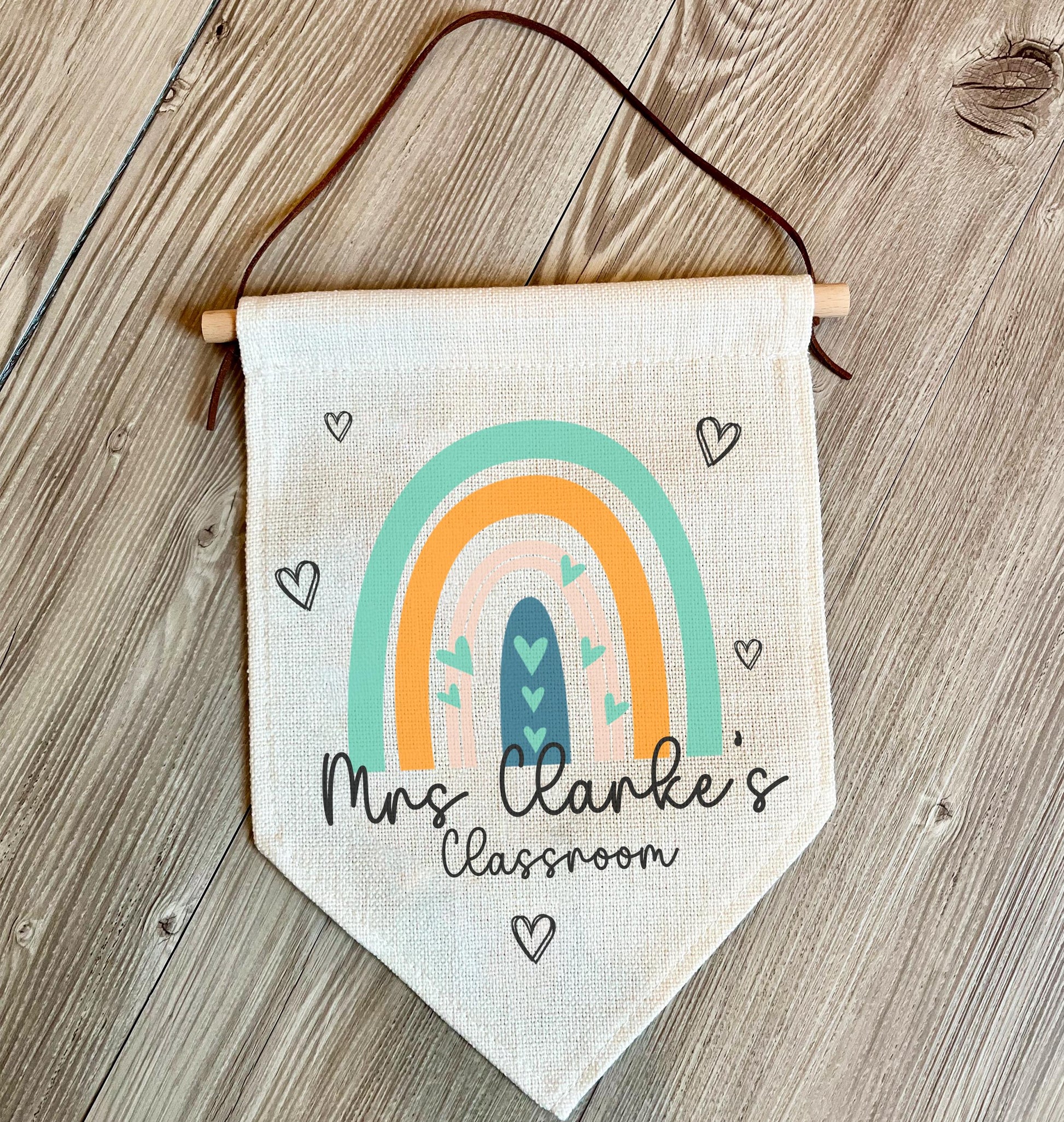 Personalised rainbow teacher wall hanging classroom gift, teacher classroom gifts, school classroom decor, teacher appreciation gift