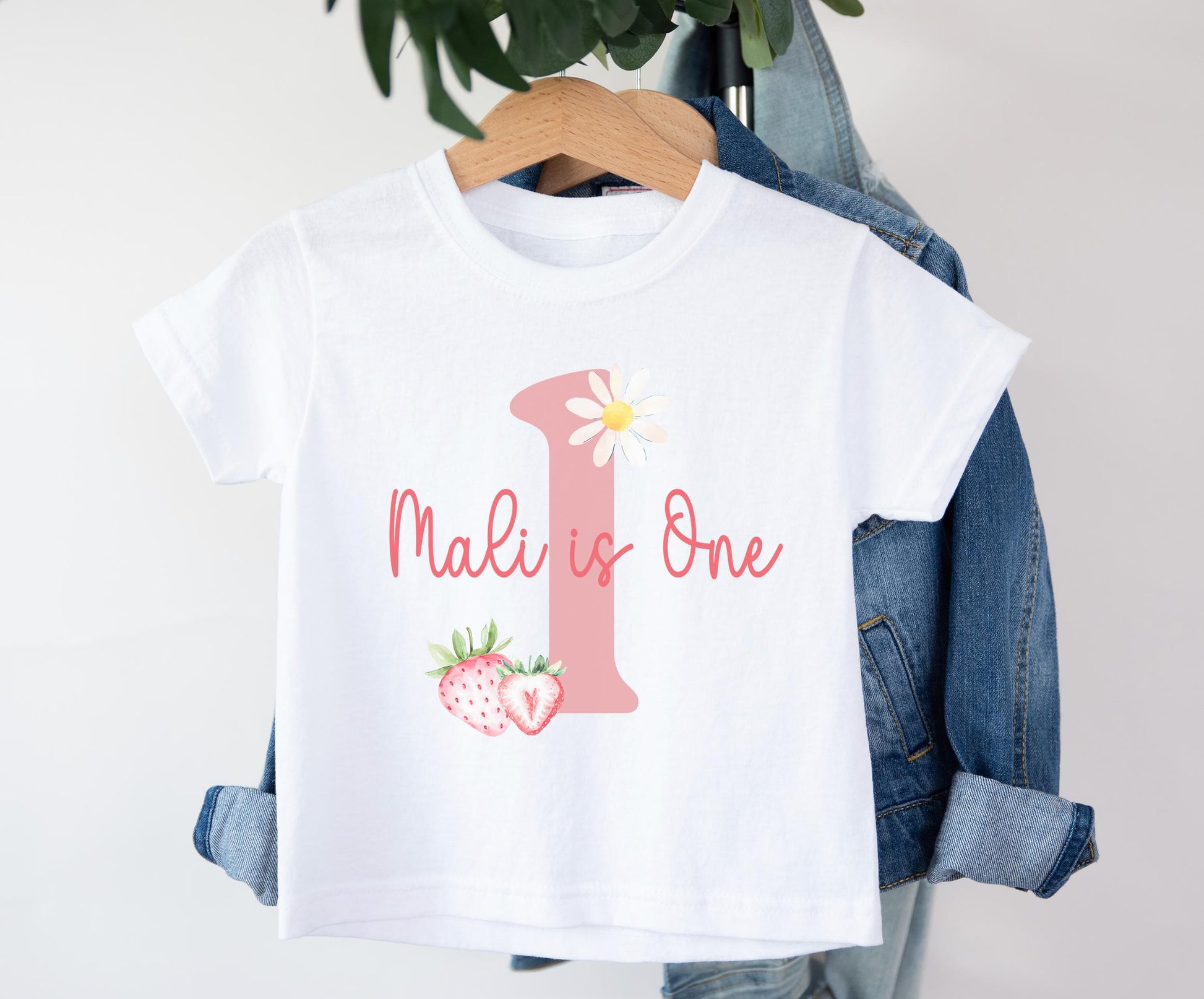 personalised first birthday strawberry patch baby vest, First birthday strawberry patch baby vest, 1st birthday strawberry patch vest