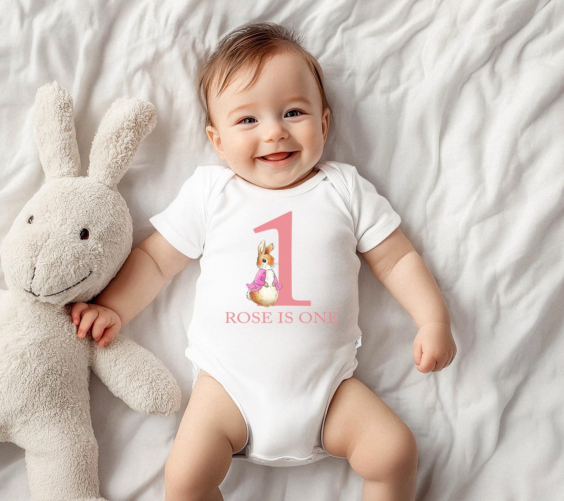 personalised first birthday rabbit baby vest , First birthday rabbit baby vest , 1st birthday rabbit vest , Rabbit themed party