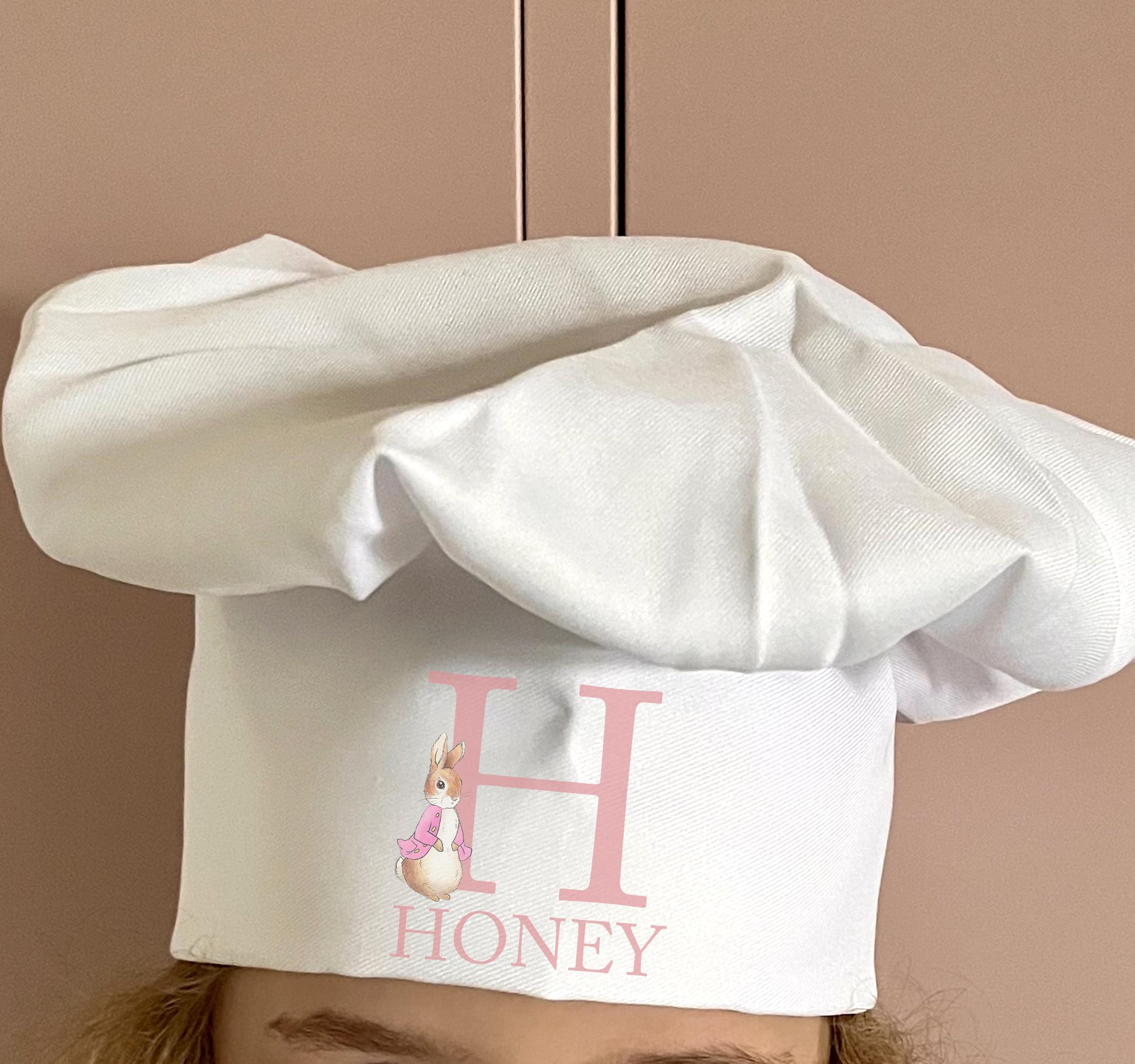 Personalised easter rabbit chefs cooking hat, Chefs easter baking hat, Childrens easter gift, Childrens chef hat, Childrens baking hat