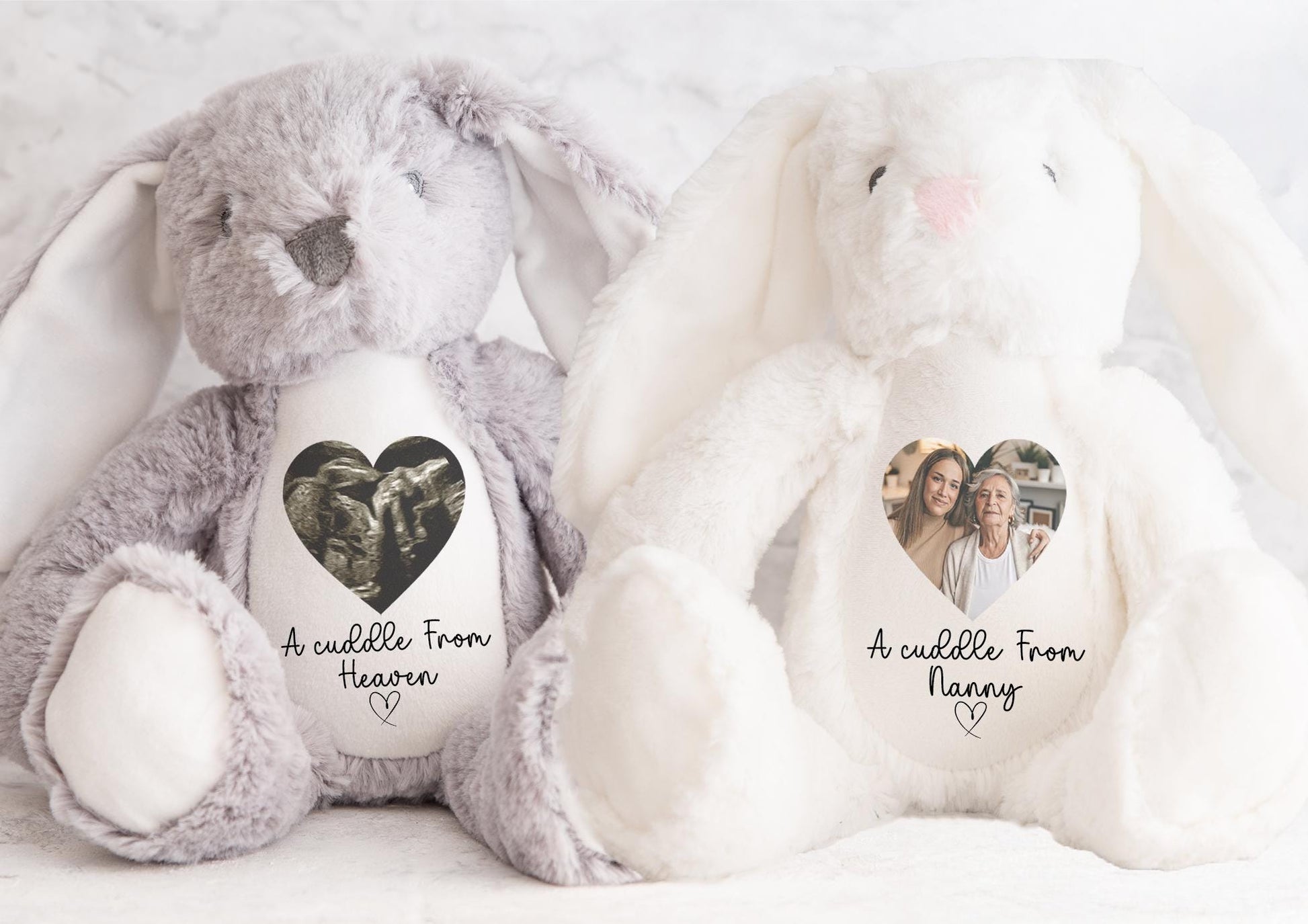 personalised memorial a cuddle from heaven bunny gift breavement teddy