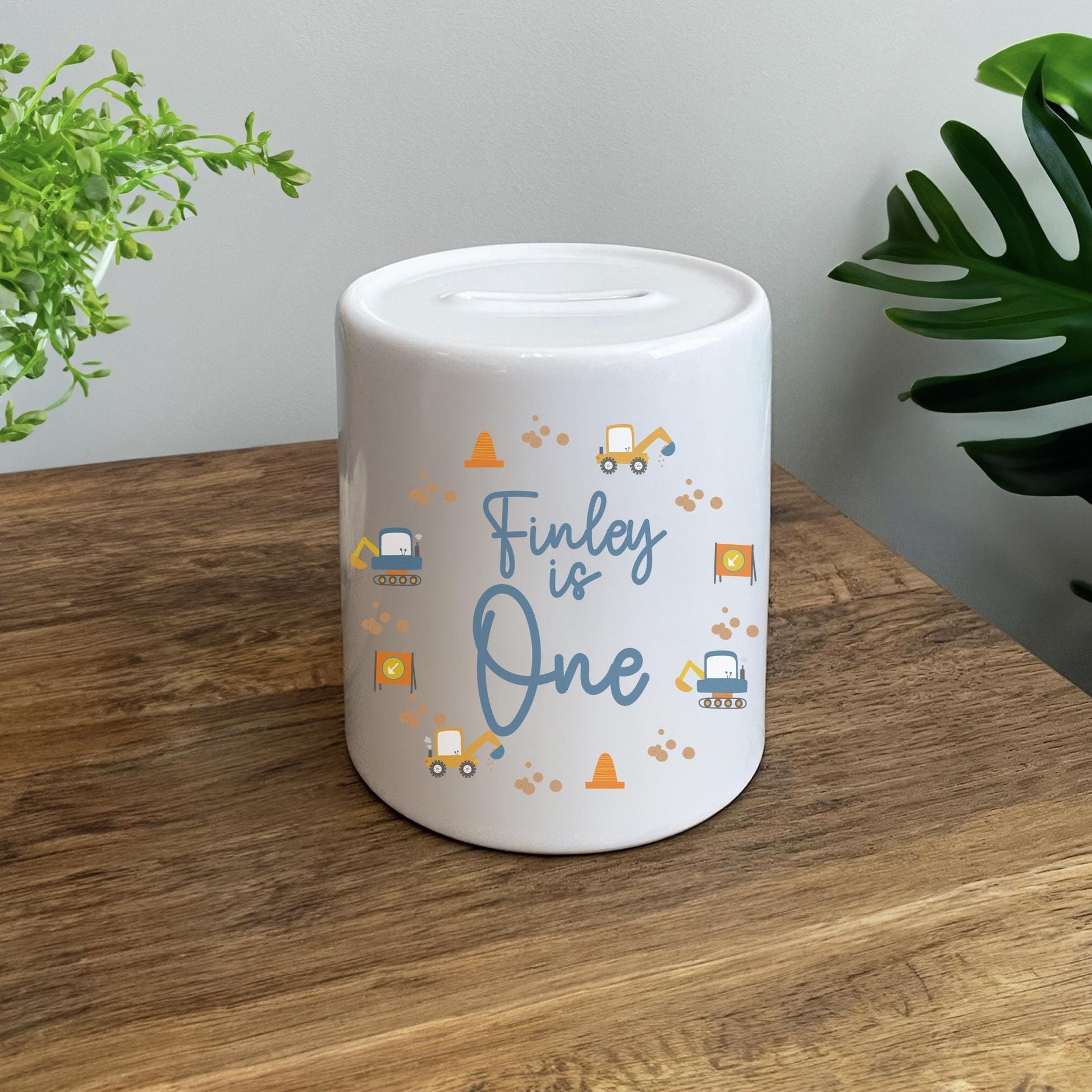 Personalised first birthday digger money potfirst birthday gift
