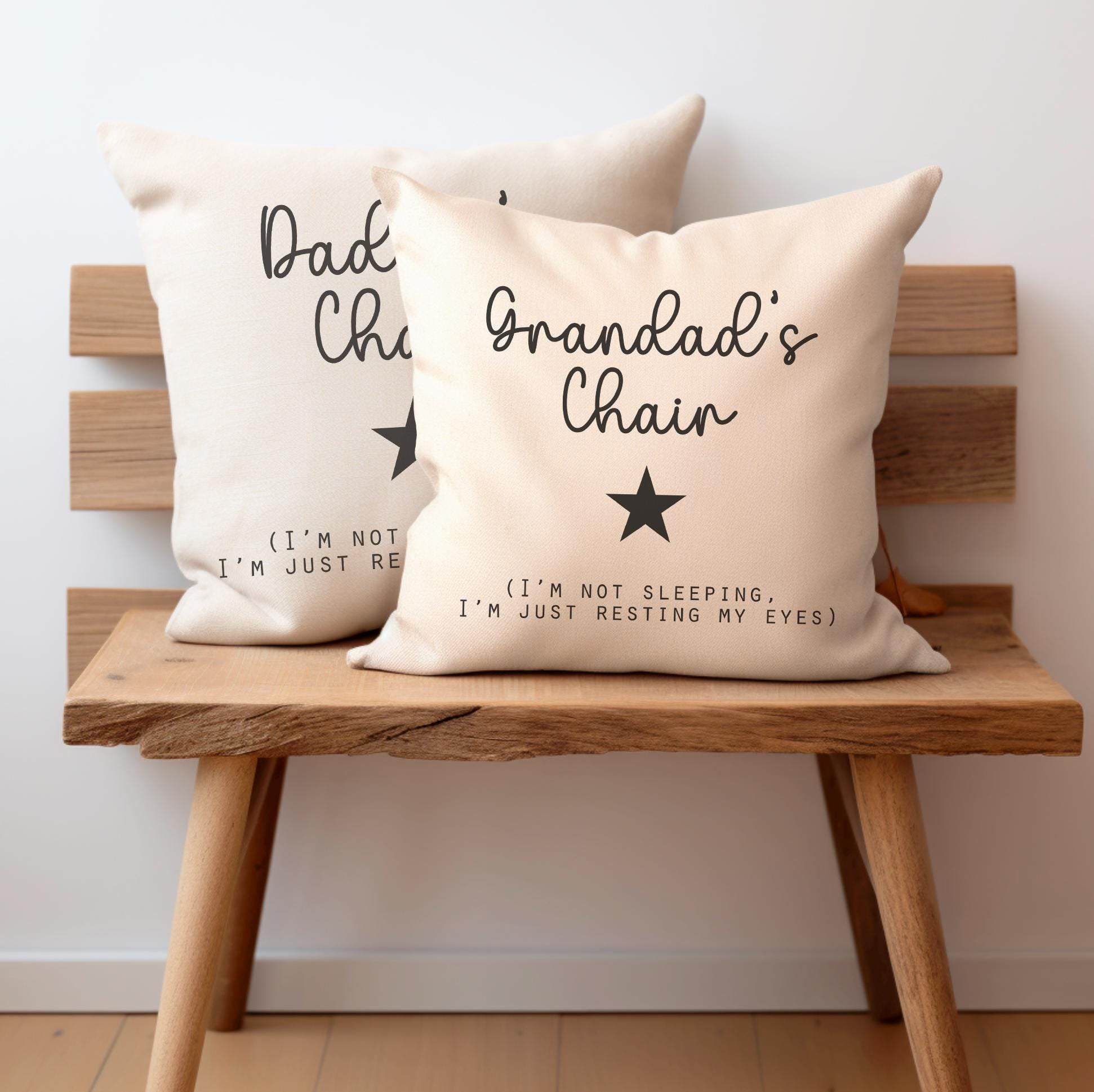 Personalised grandads chair cushion, Personalised grandpa chair cushion, Personalised gift for grandad, Personalised gift for grandpa