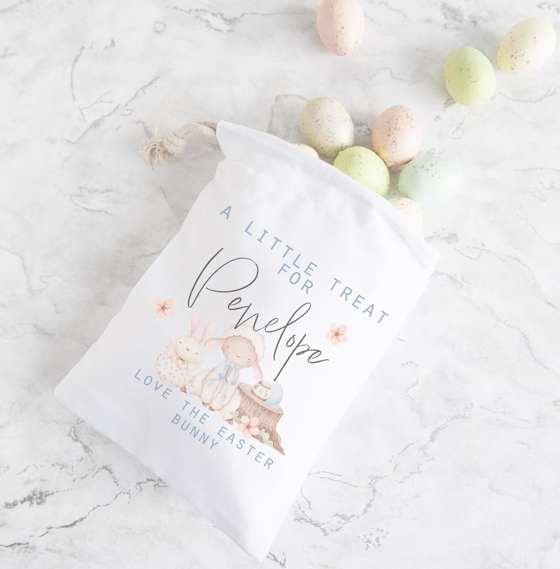 Personalised easter bunny treat sack, Personalised easter bunny bag, Easter treat bag, Easter egg chocolate treat bag,
