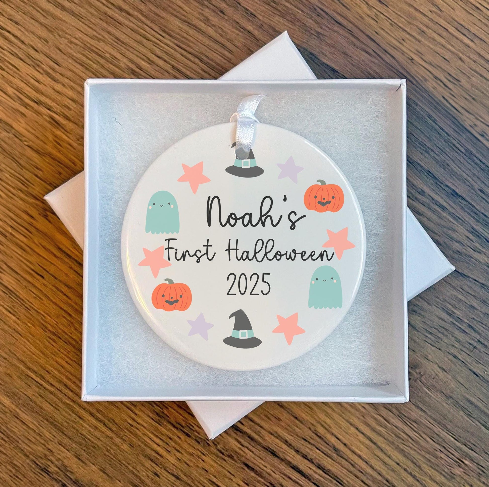 Personalised first Halloween ceramic ornament , First halloween gift , Baby halloween gift, Babies first halloween gift , Halloween decor
