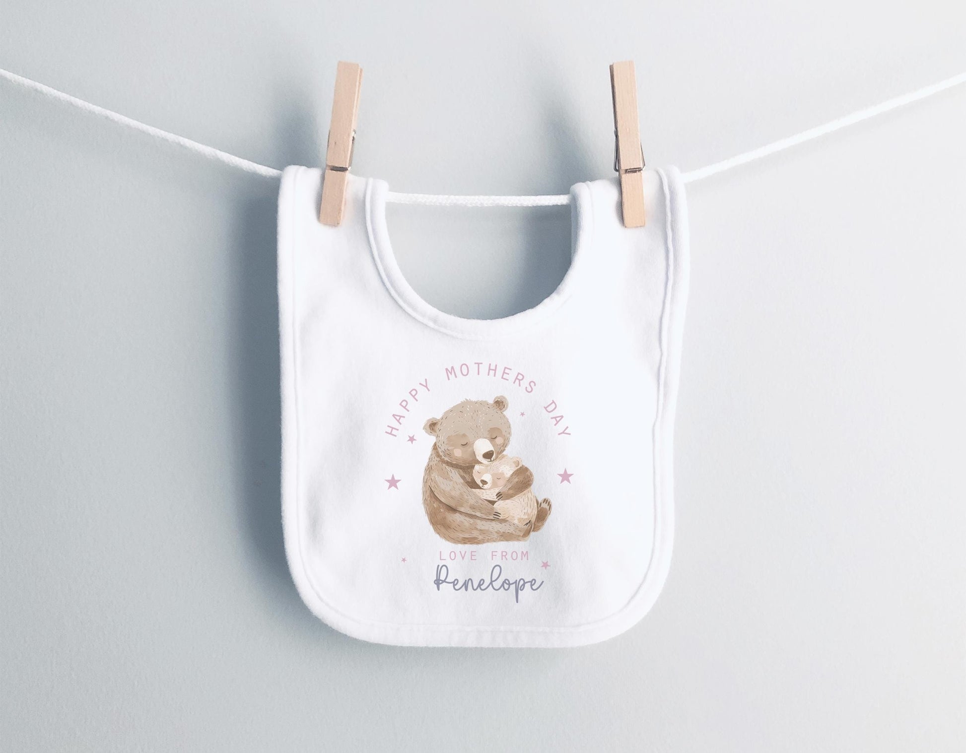personalised first mothers day bear babies vest, baby clothes, mothers day gift, first mothers day, first mothers day gift, Baby bib