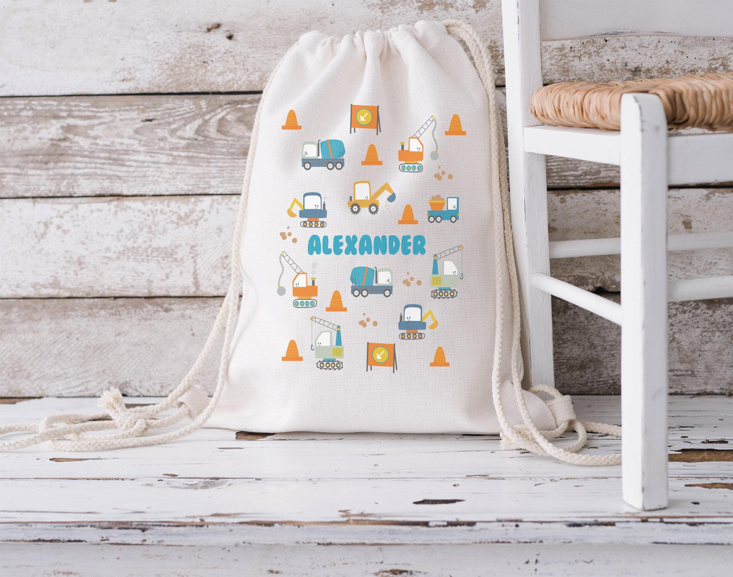 Personalised safari animal farm digger dinosaour drawstring bag PE bag school bag nursery bag