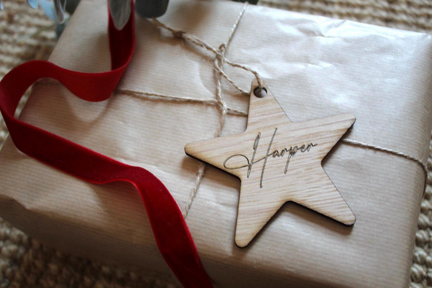 wooden christmas personalised star decoration named gift tag christmas eve box personalised santa sack first christmas gift