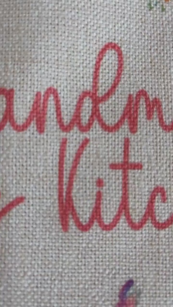 Personalised nanny flower apron gift grandkids grandmother custom present pinny, Grandmas baking apron, Nannys cooking apron