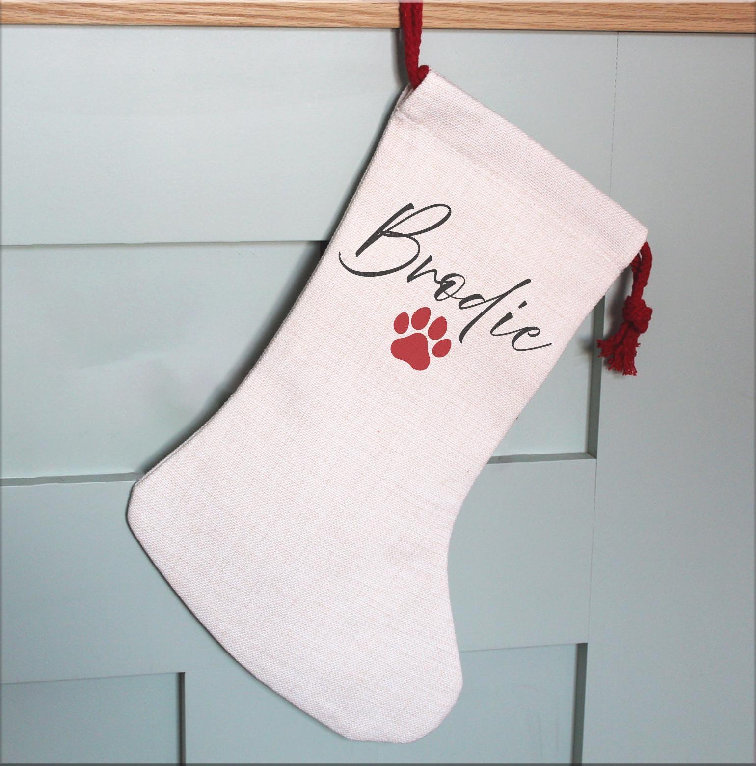 Personalised Pet Christmas Stockings ,  Dog Bone Stockings , Paw Holiday Stocking for Dog , Christmas Gift , Dog Stockings