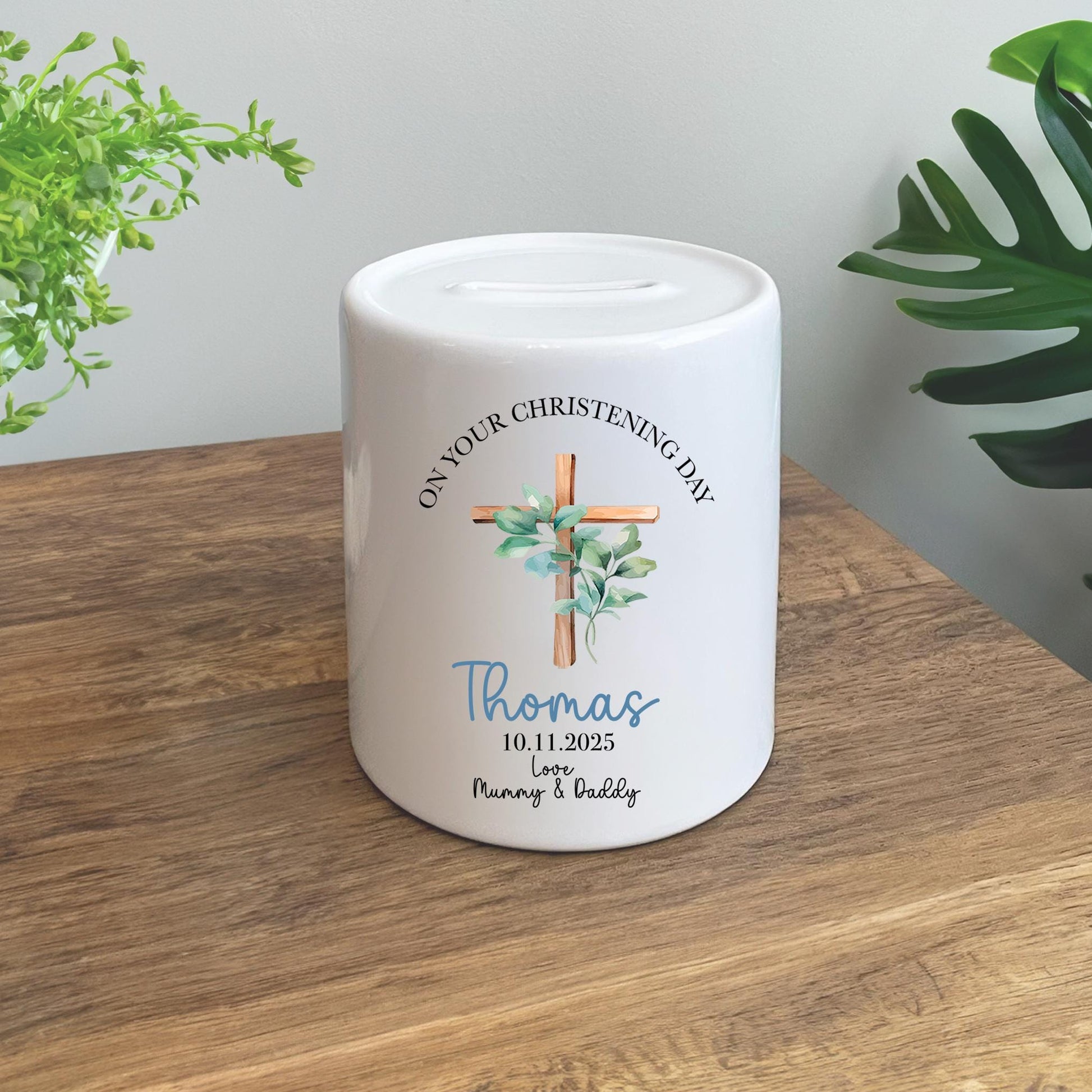 Personalised christening  baby money pot, Personalised baptism baby money pot, Personalised naming ceremony money pot